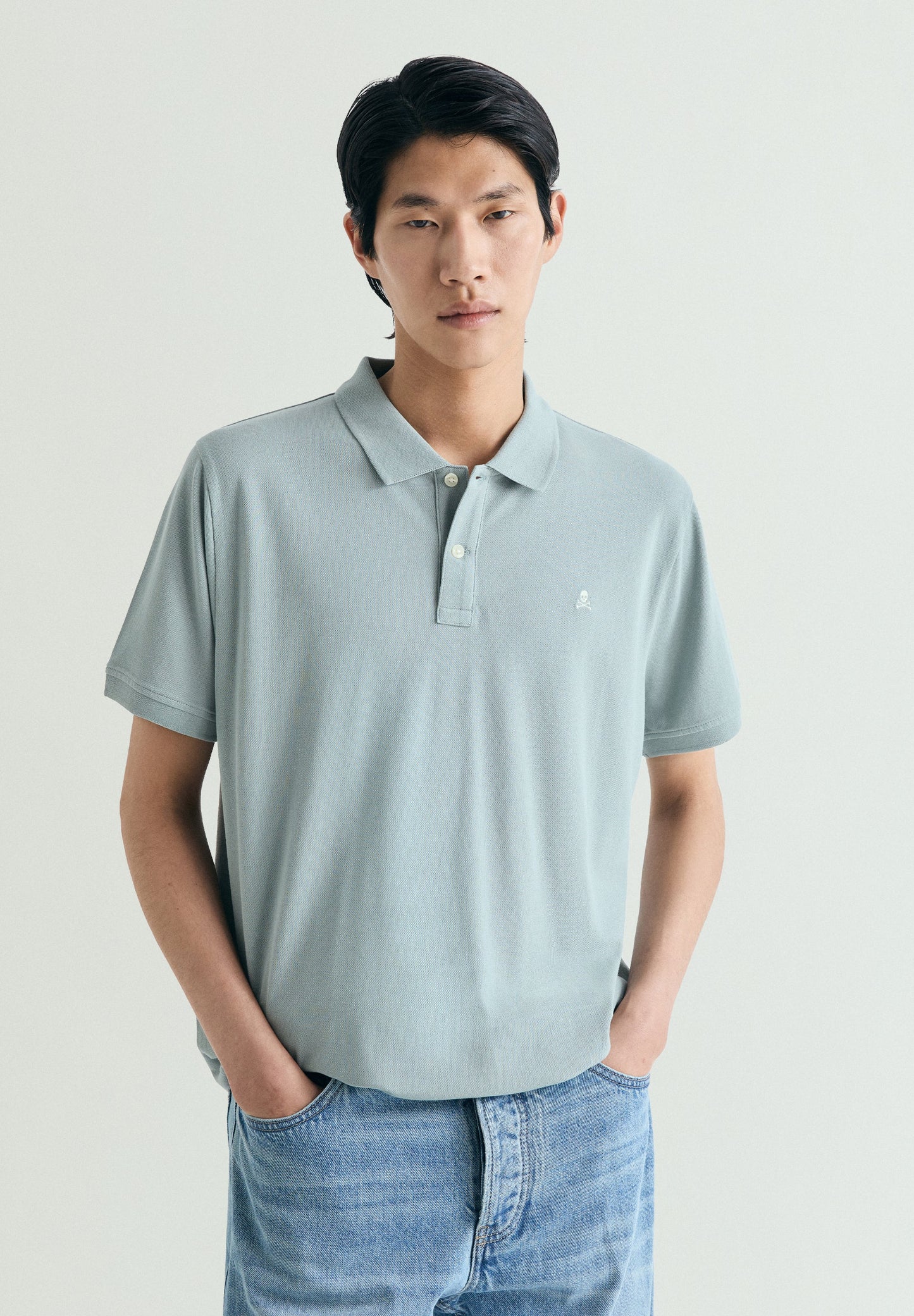 CAMISA POLO SKULL EM CONTRASTE