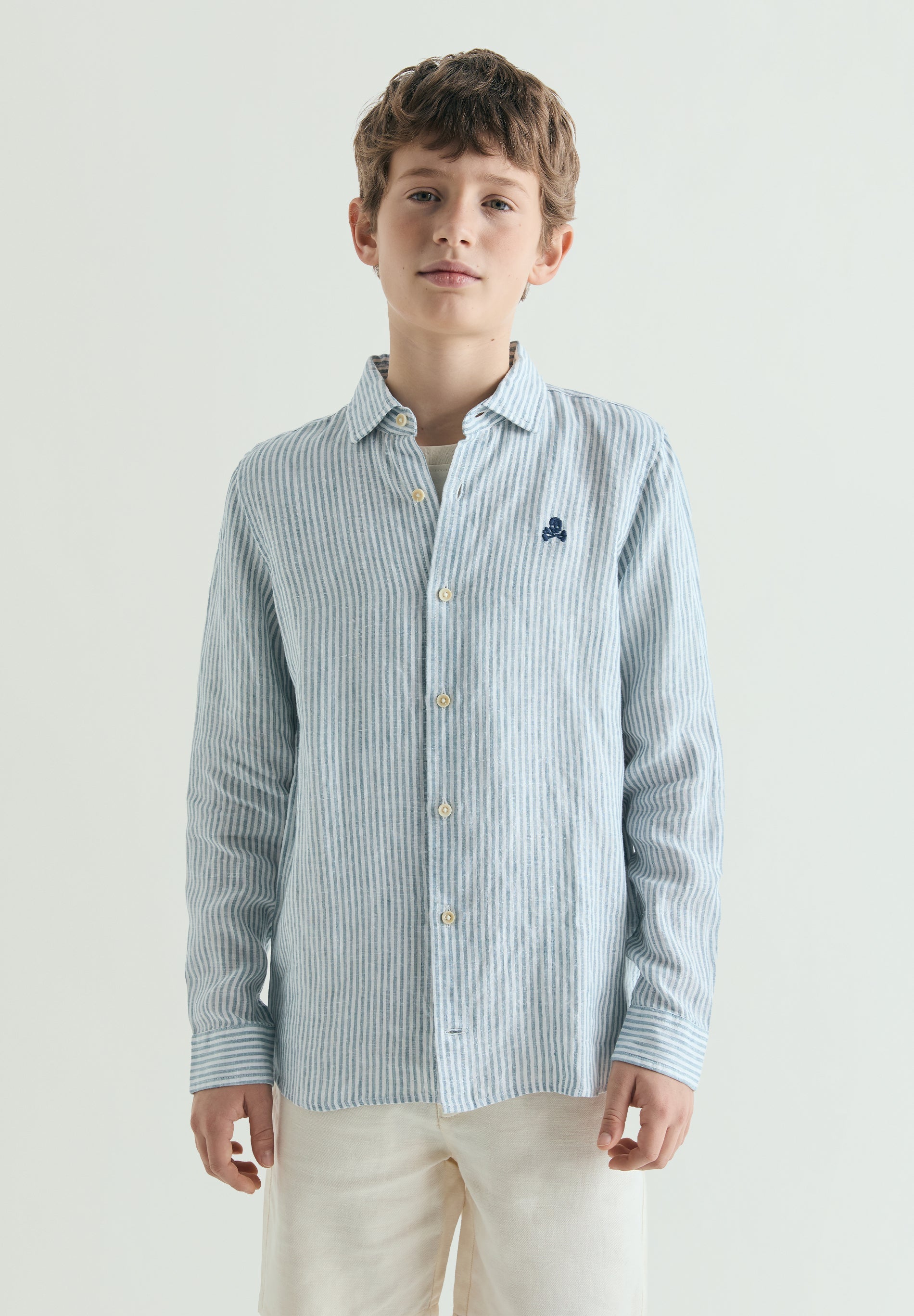 CAMISA DE LINHO ÀS RISCAS