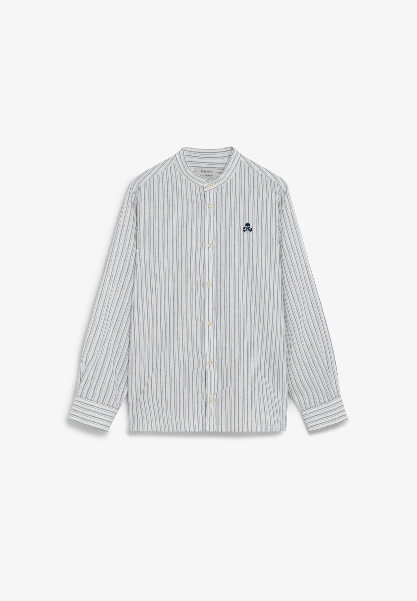 CAMISA ÀS RISCAS COM GOLA MAO