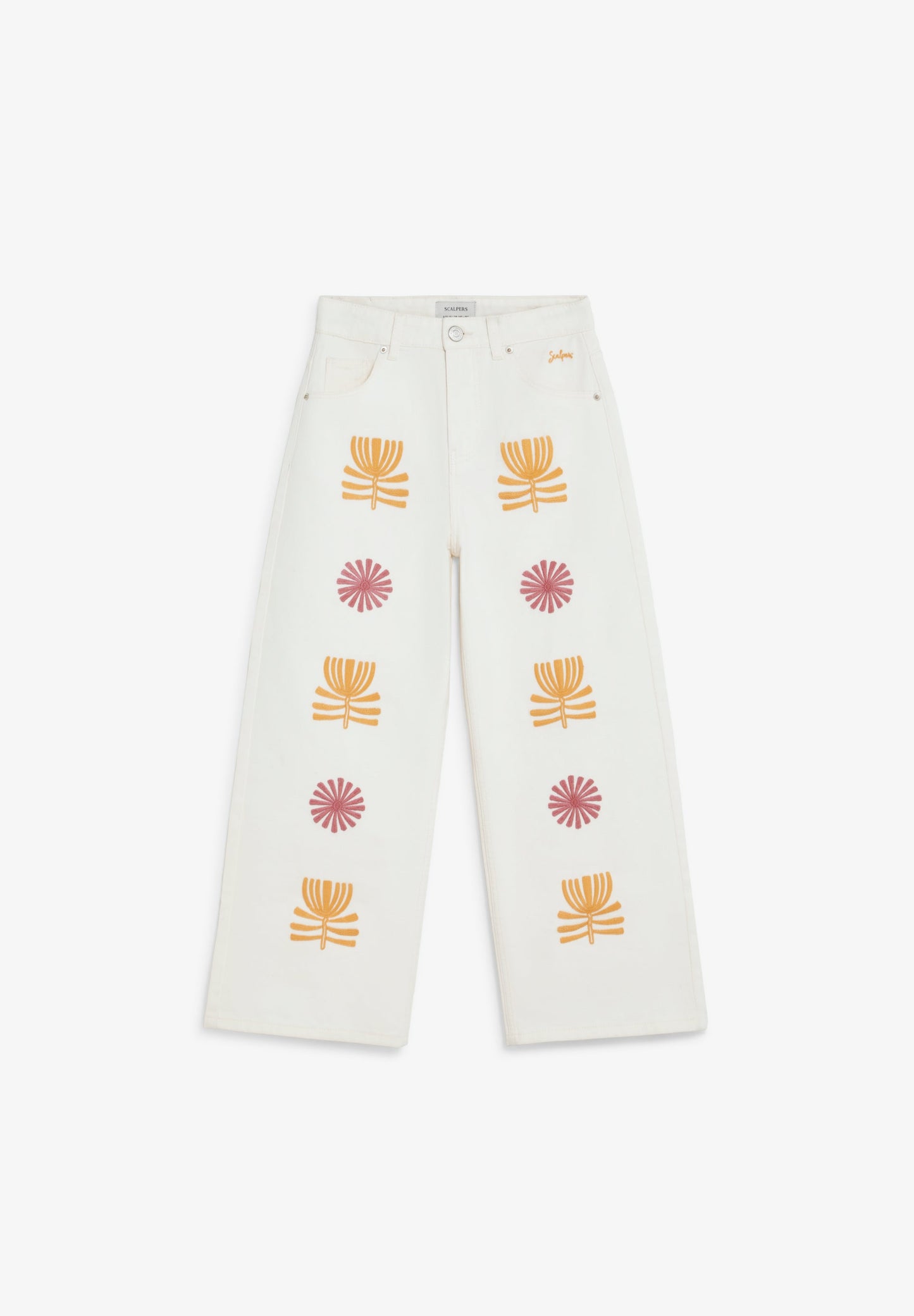 JEANS CULOTTES COM BORDADOS