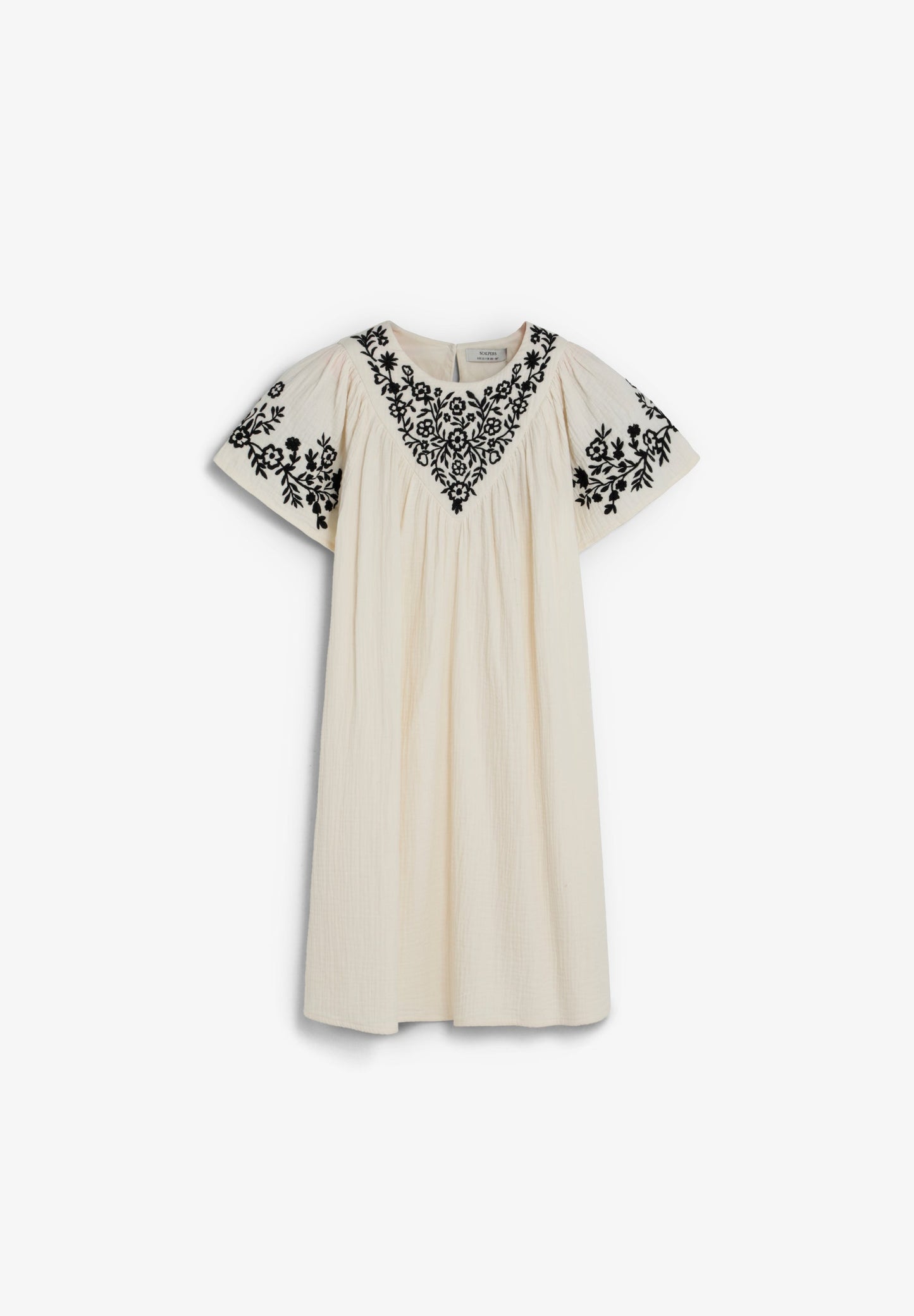 VESTIDO BORDADO EM CONTRASTE
