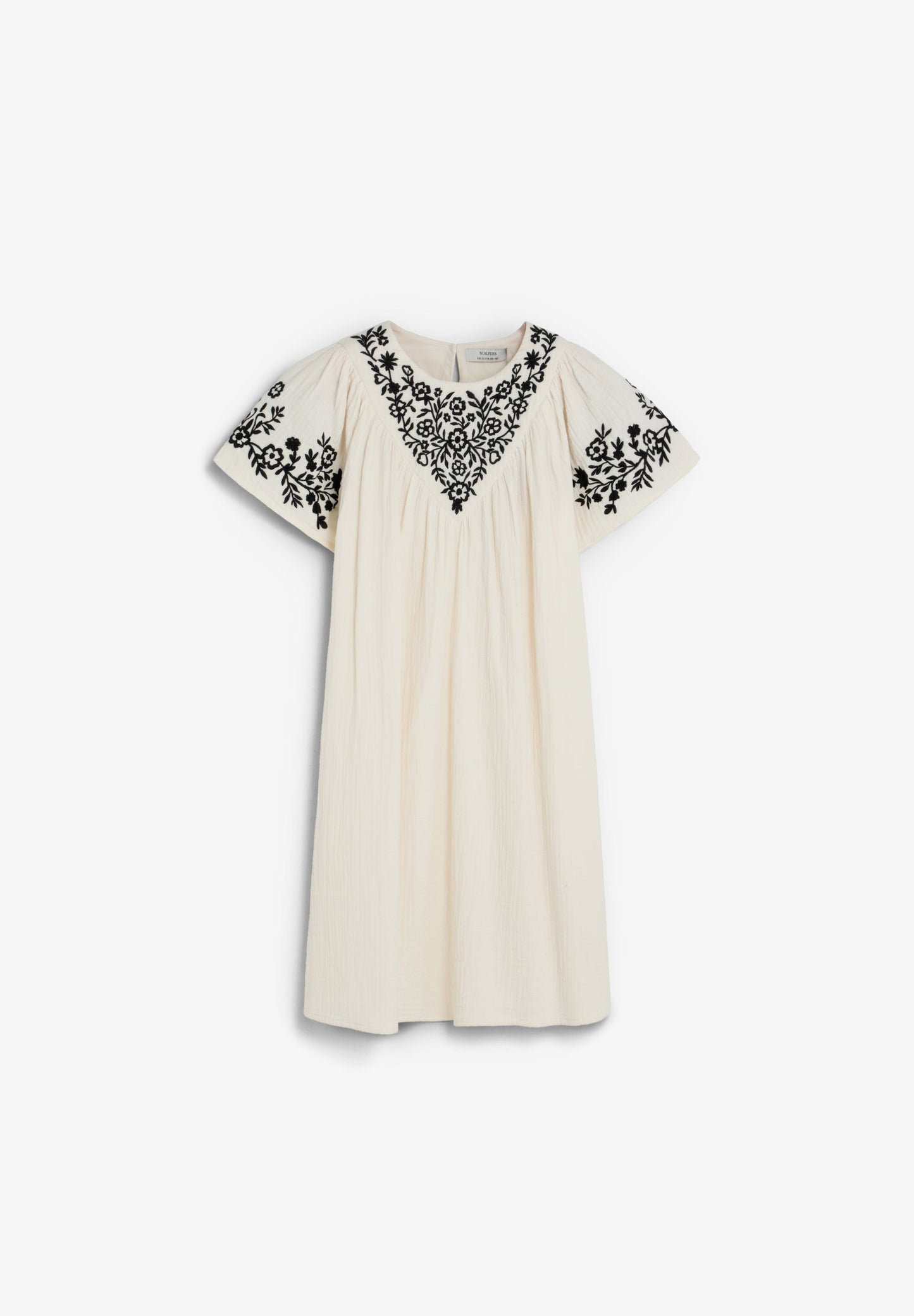 VESTIDO BORDADO EM CONTRASTE