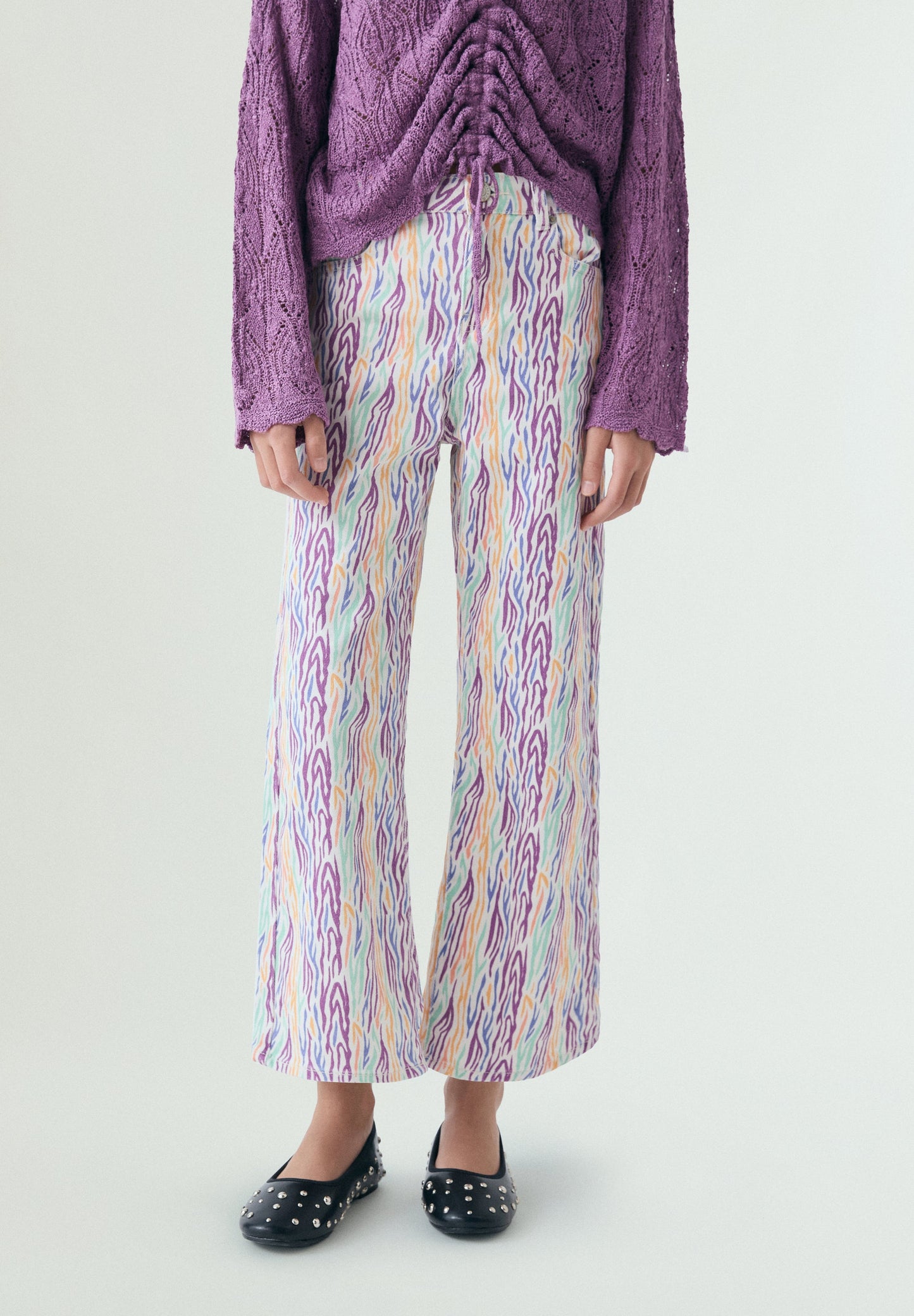 CALÇAS WIDE LEG MULTICOLOR