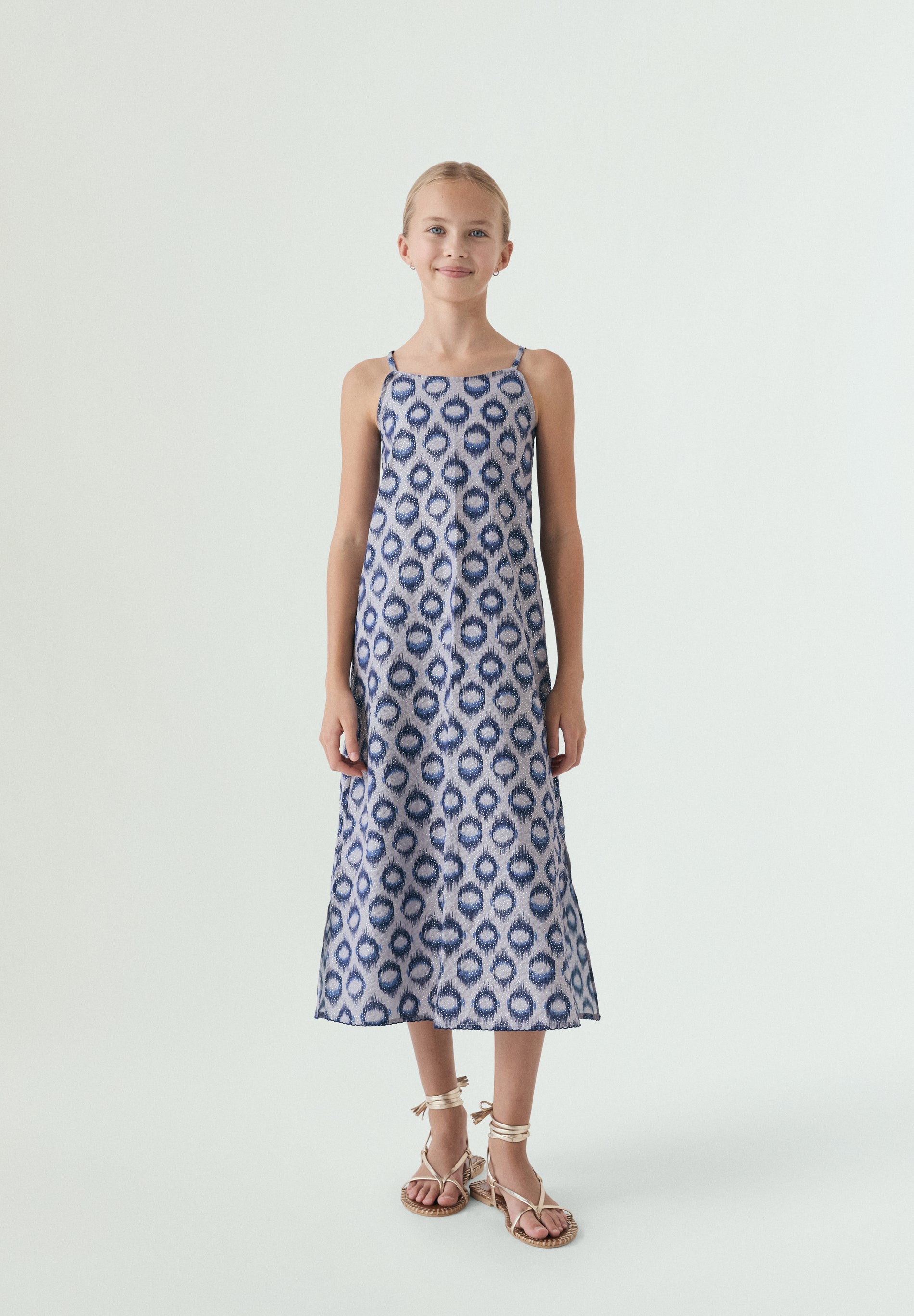 VESTIDO MIDI COM PADRÃO