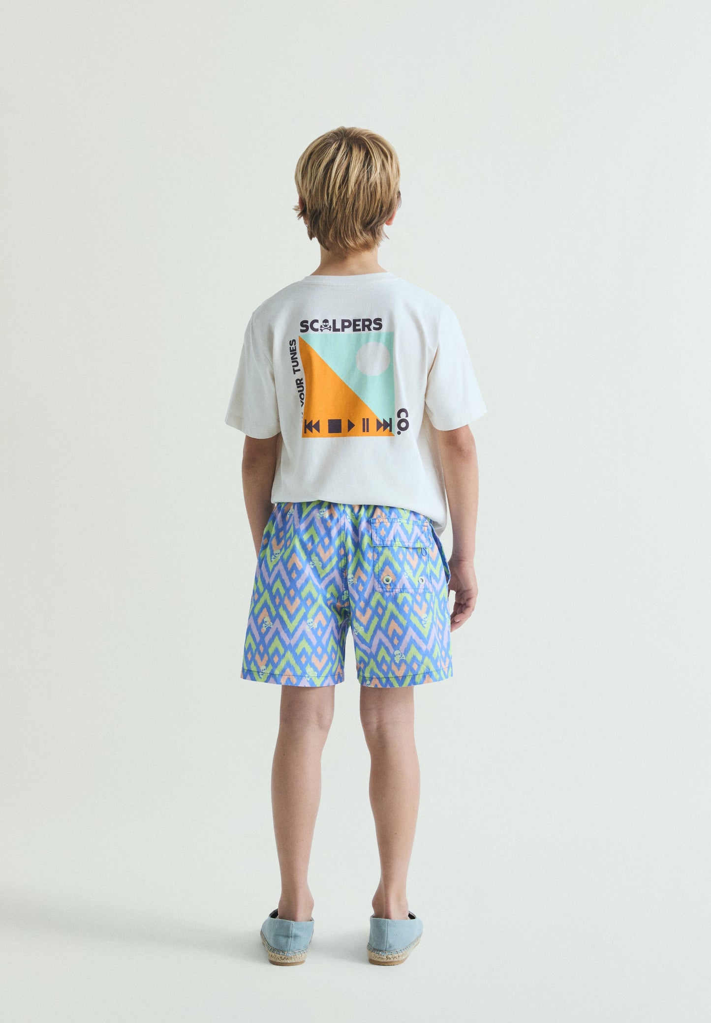 CALÇÕES DE BANHO COM ESTAMPADO DE IKAT