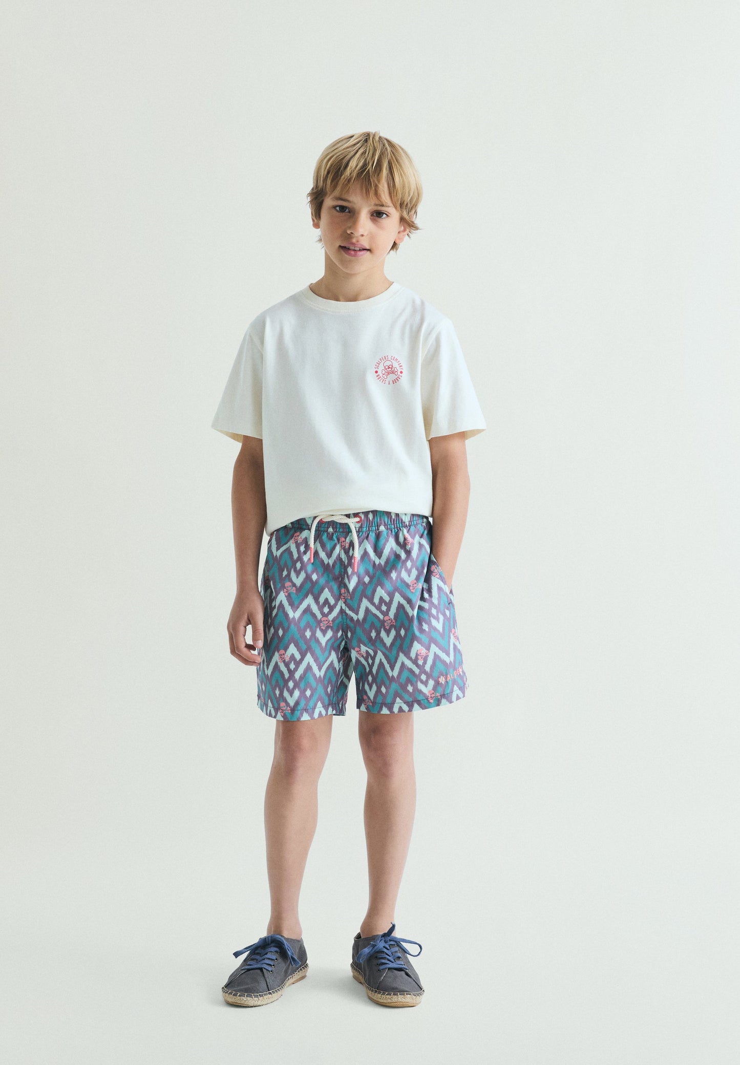 CALÇÕES DE BANHO COM ESTAMPADO DE IKAT