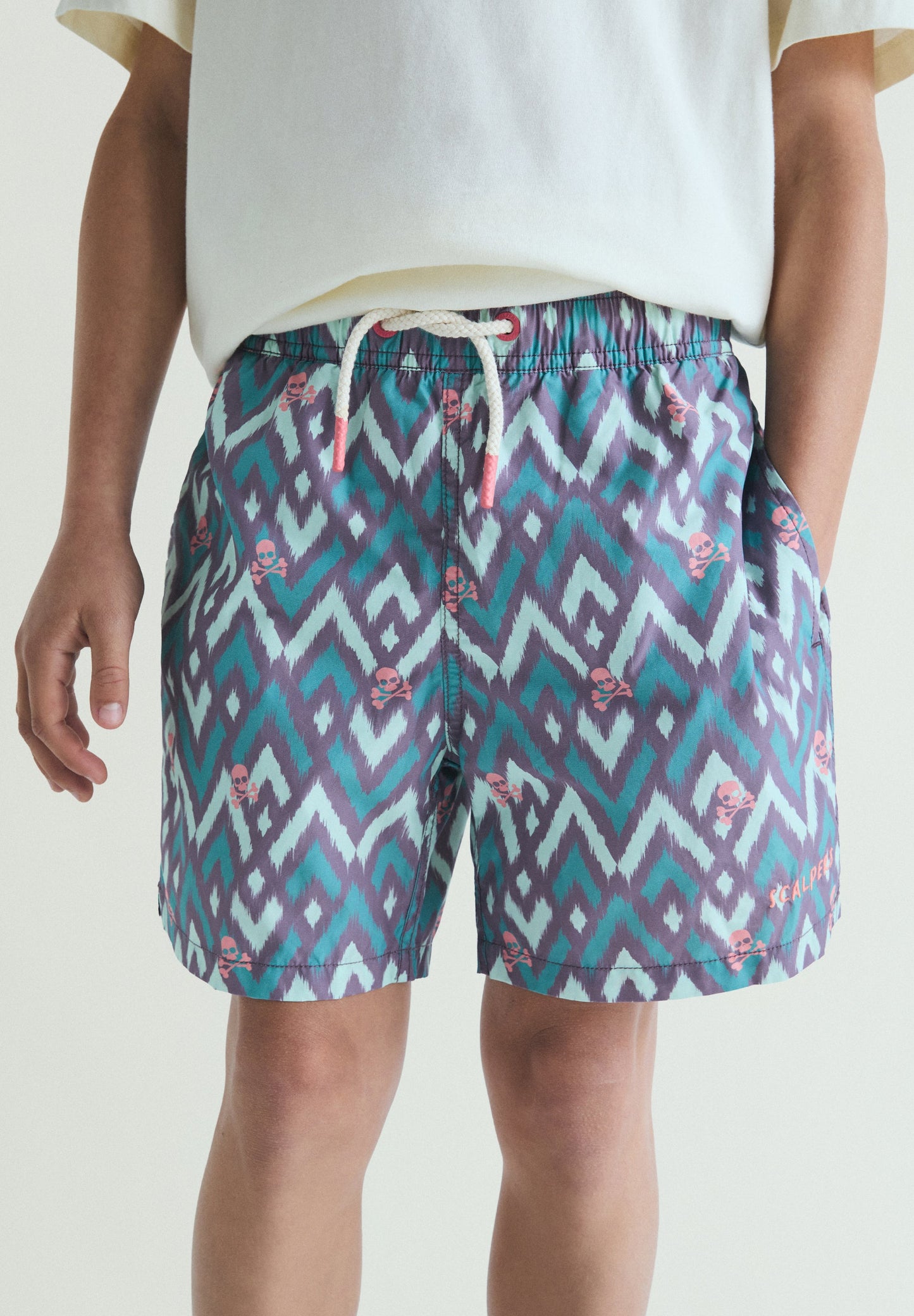 CALÇÕES DE BANHO COM ESTAMPADO DE IKAT