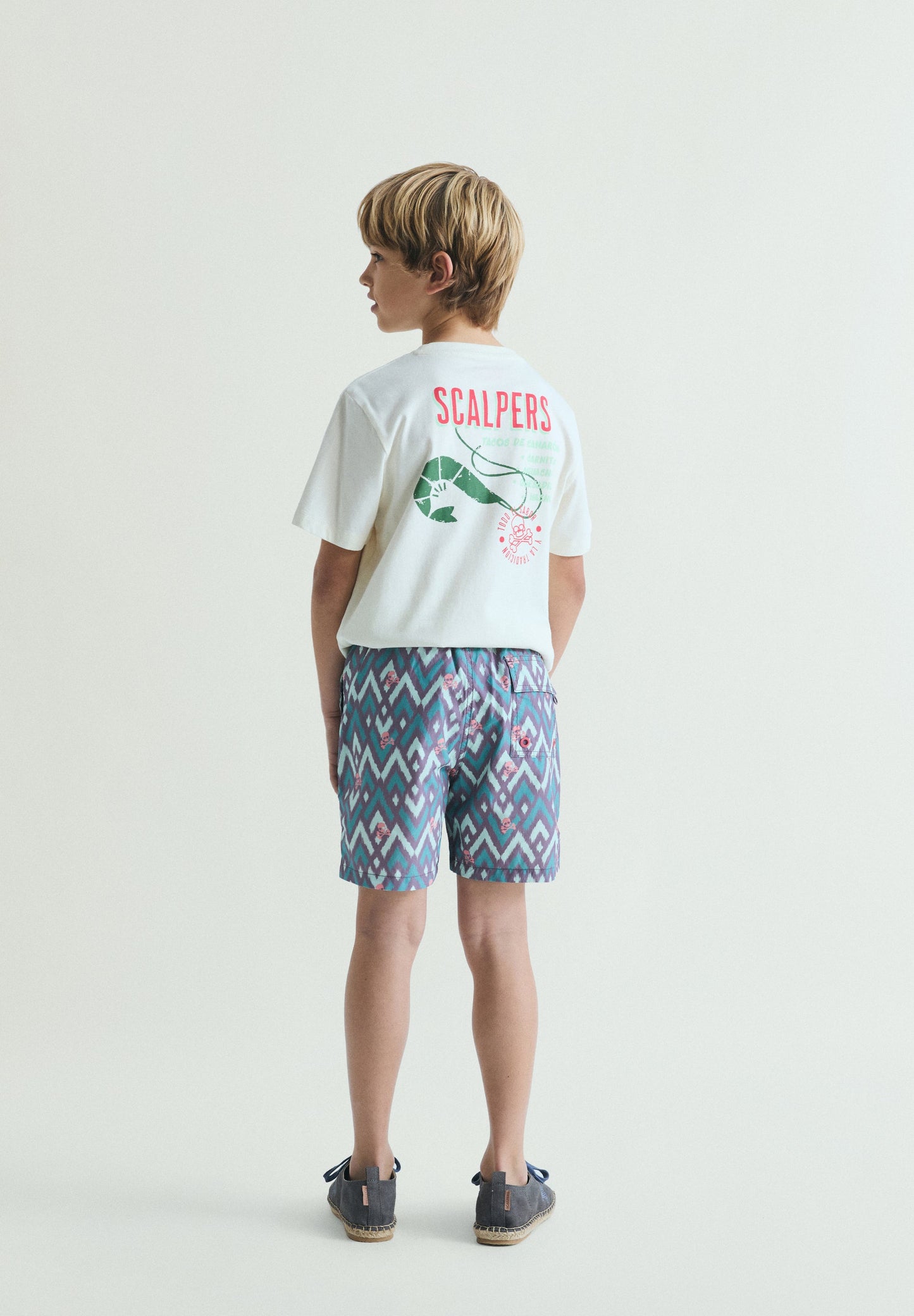 CALÇÕES DE BANHO COM ESTAMPADO DE IKAT