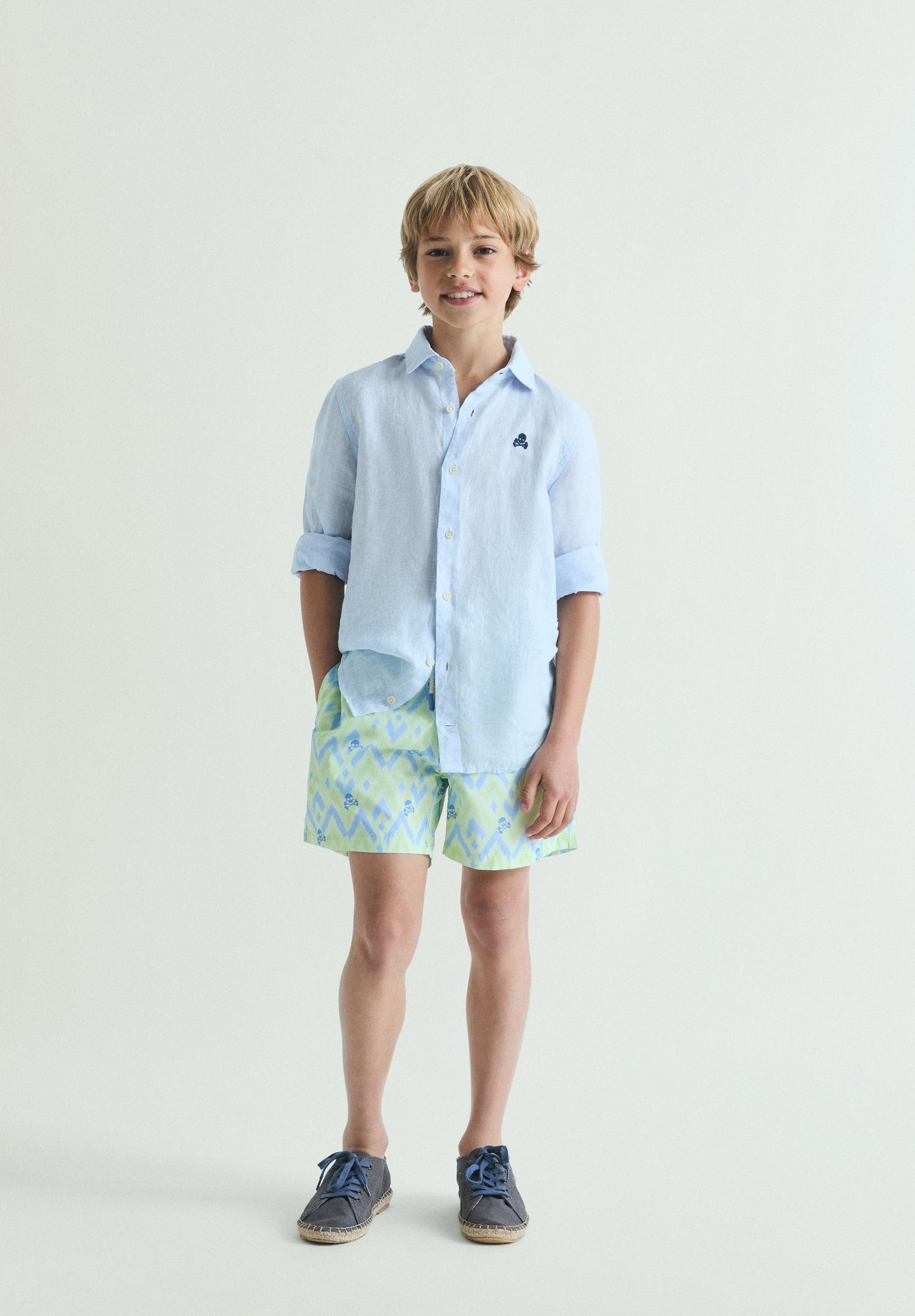 CALÇÕES DE BANHO COM ESTAMPADO DE IKAT