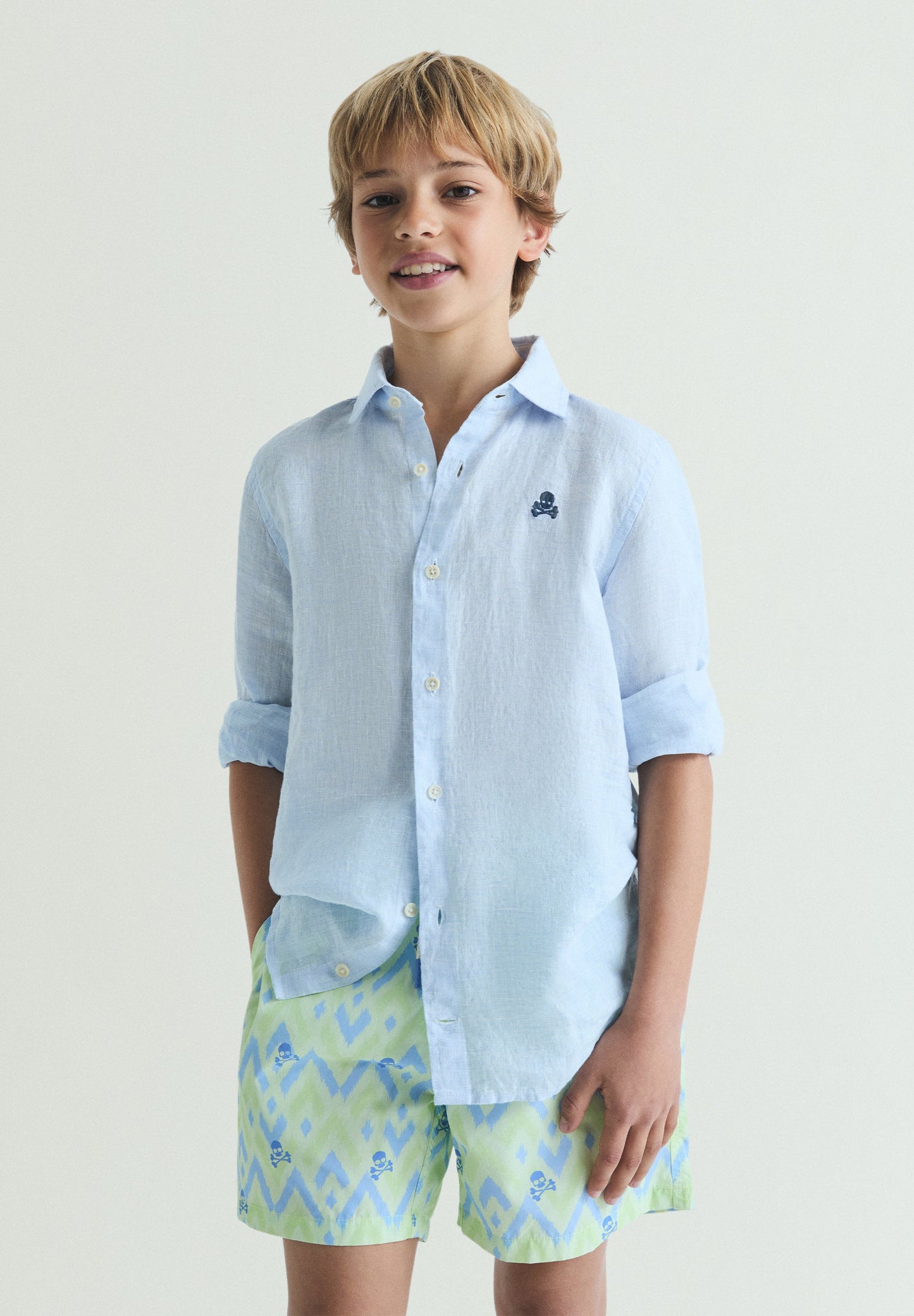 CALÇÕES DE BANHO COM ESTAMPADO DE IKAT