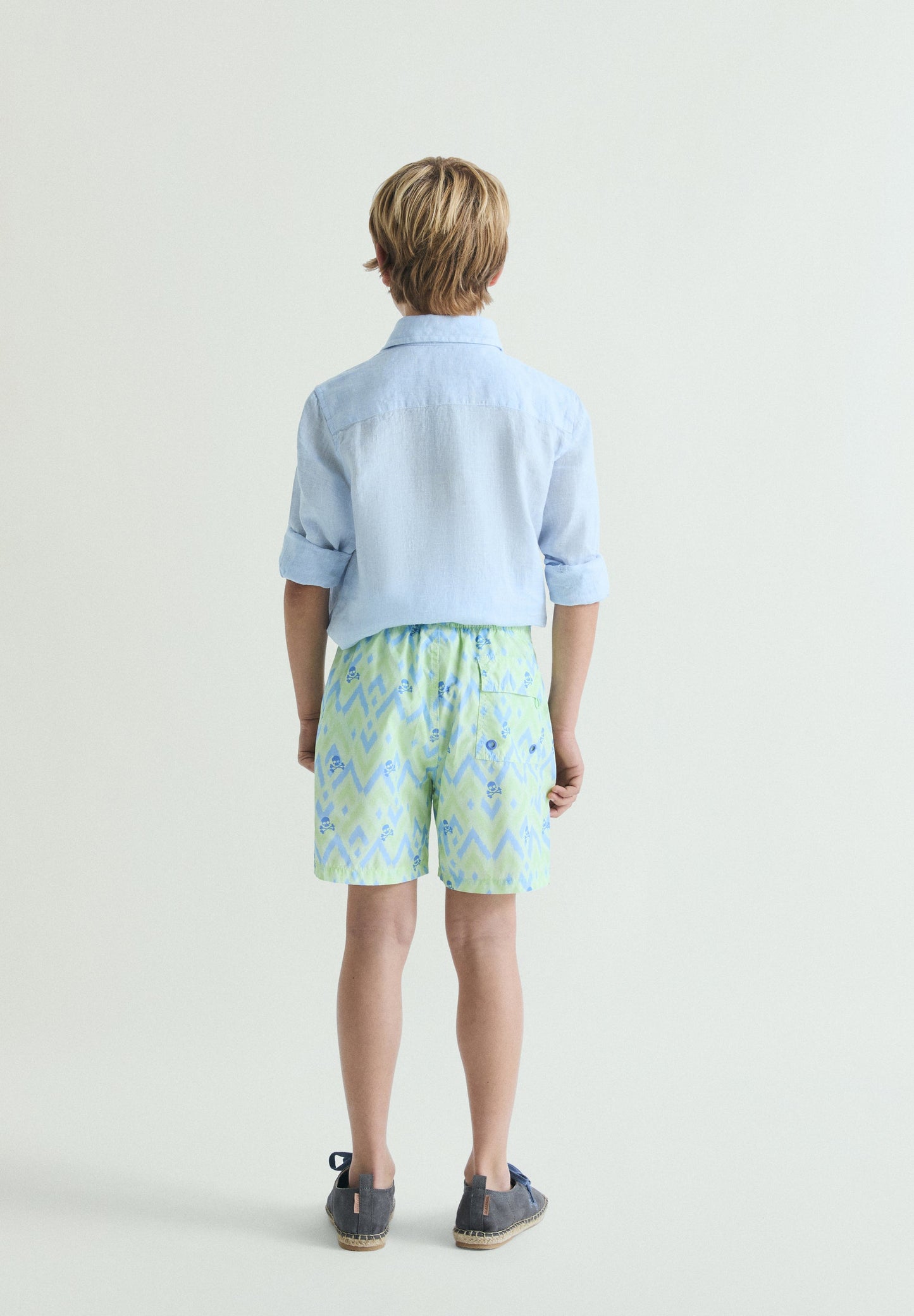 CALÇÕES DE BANHO COM ESTAMPADO DE IKAT