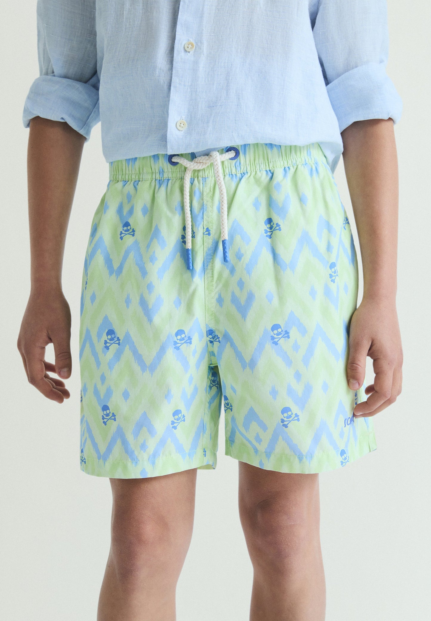 CALÇÕES DE BANHO COM ESTAMPADO DE IKAT