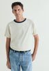 T-SHIRT COM GOLA EM CONTRASTE