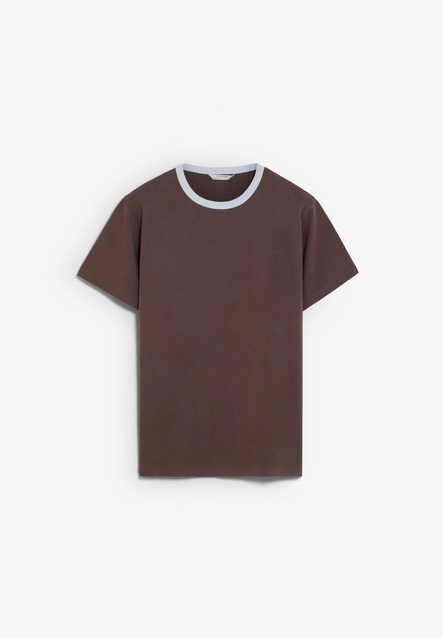 T-SHIRT COM GOLA EM CONTRASTE