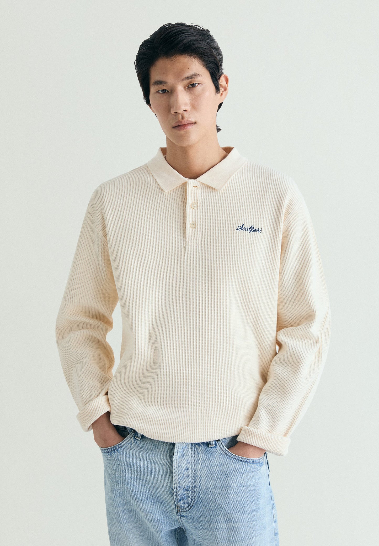 SWEATSHIRT ESTILO CAMISA POLO WAFFLE