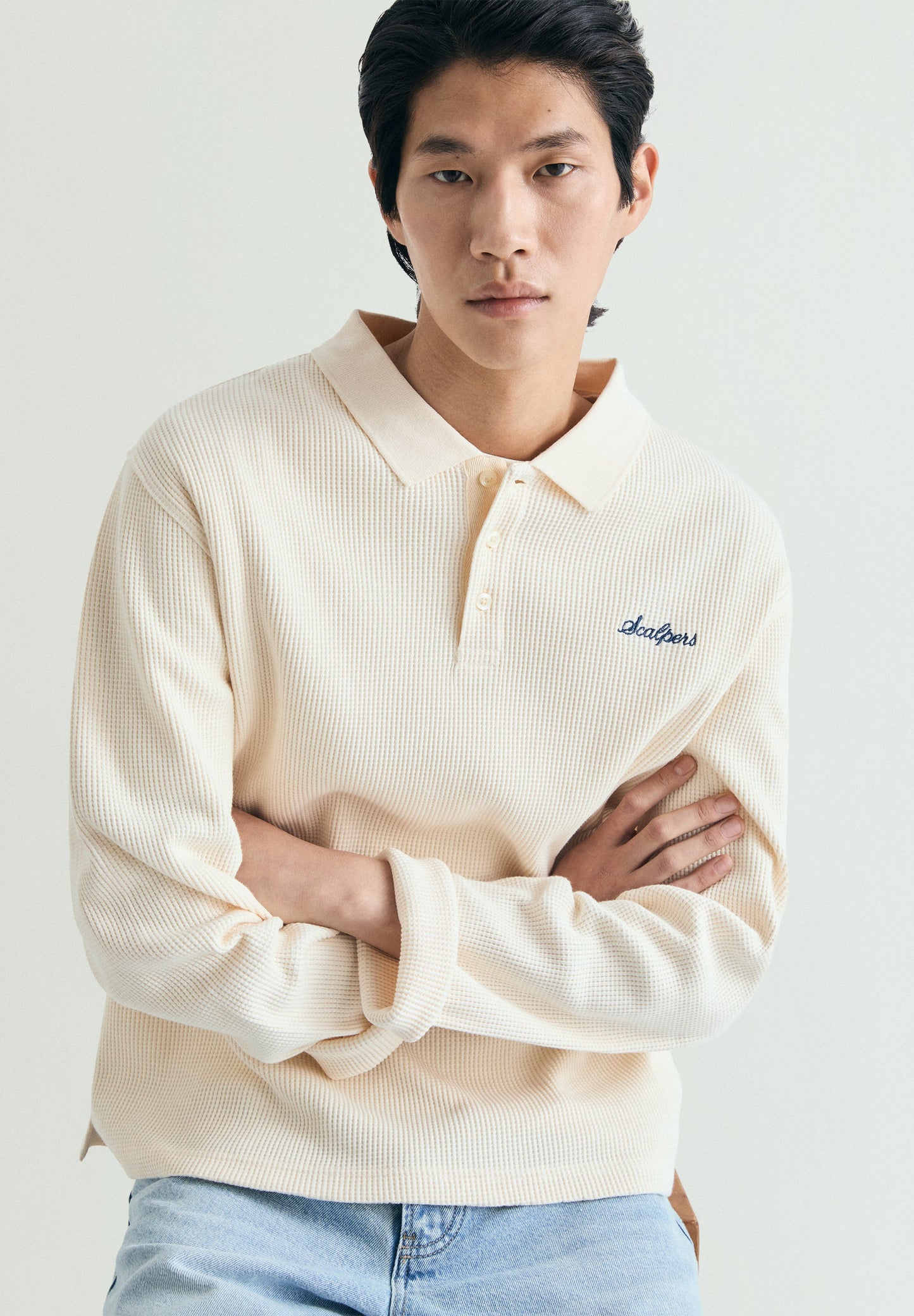 SWEATSHIRT ESTILO CAMISA POLO WAFFLE