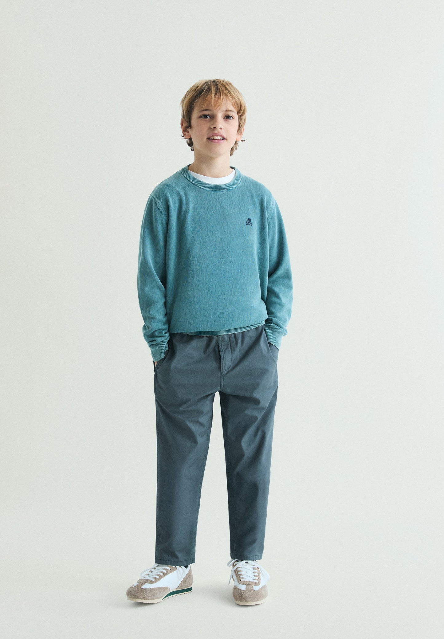 SWEATER DE ALGODÃO COM DECOTE REDONDO