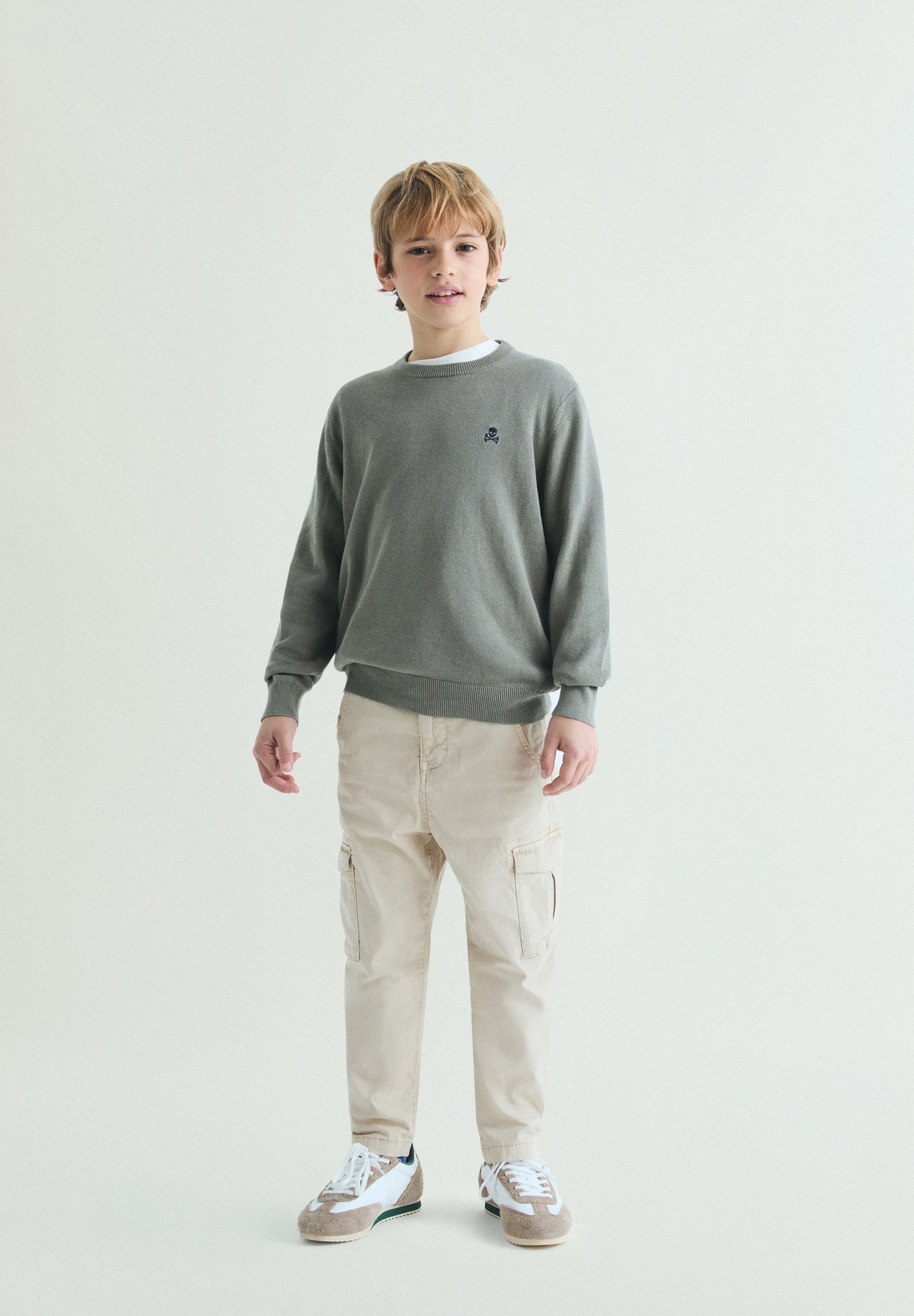 SWEATER DE ALGODÃO COM DECOTE REDONDO