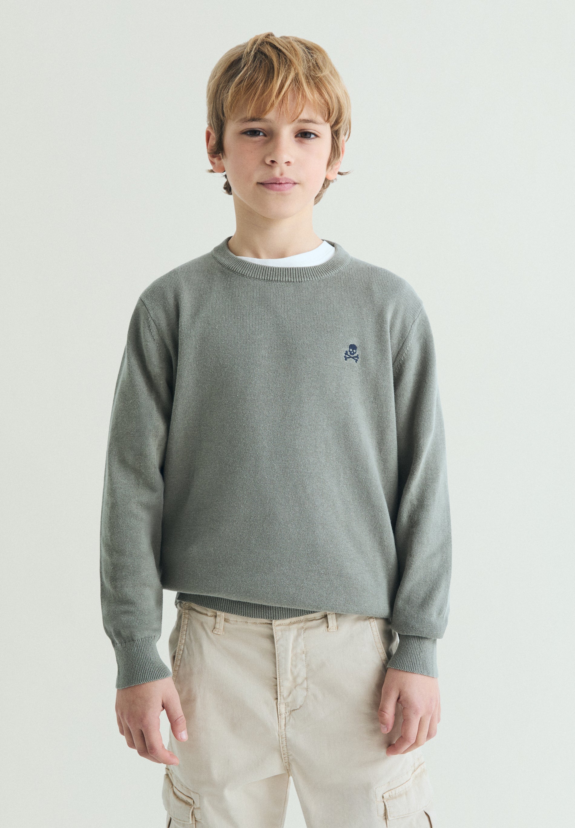 SWEATER DE ALGODÃO COM DECOTE REDONDO
