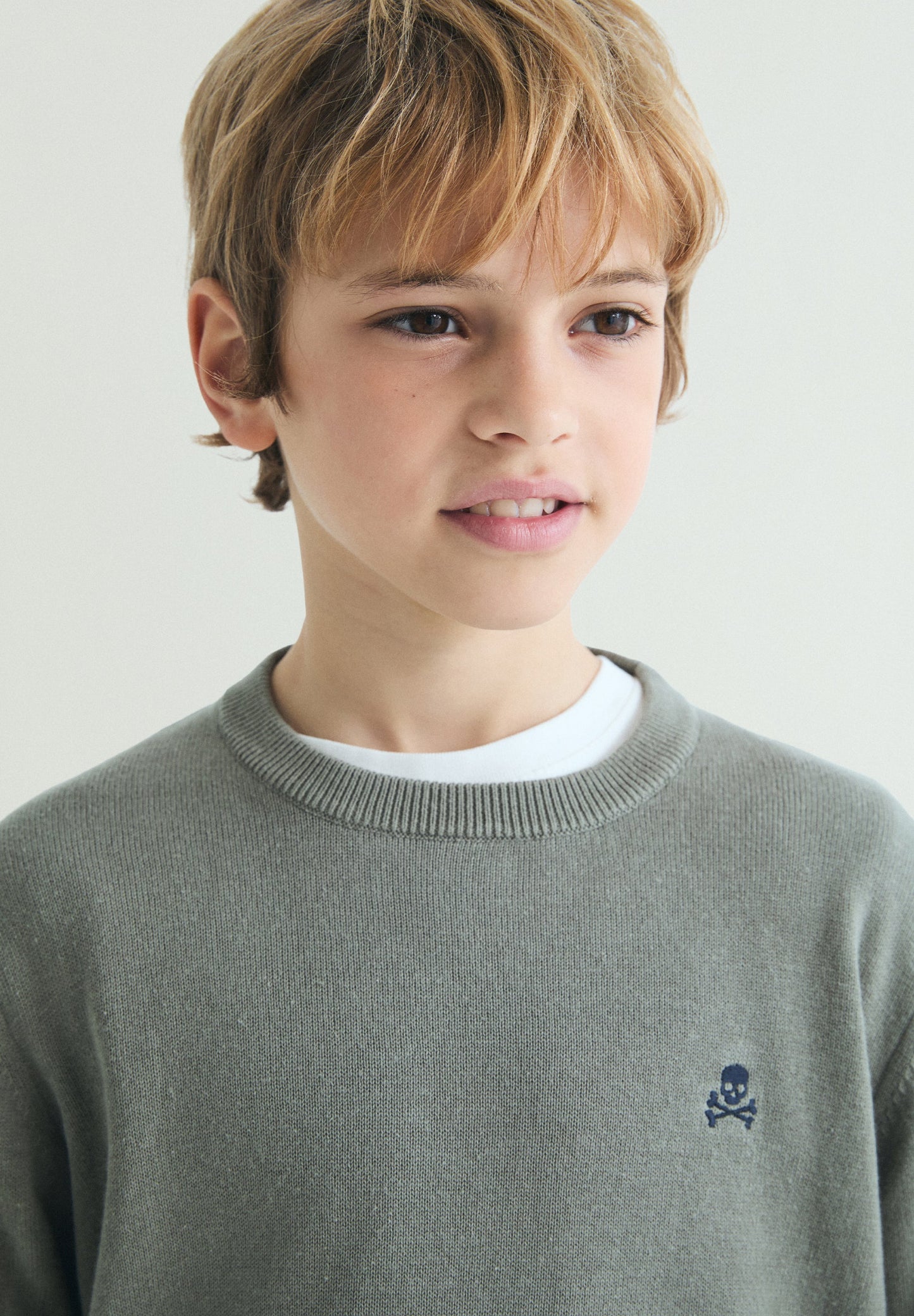 SWEATER DE ALGODÃO COM DECOTE REDONDO