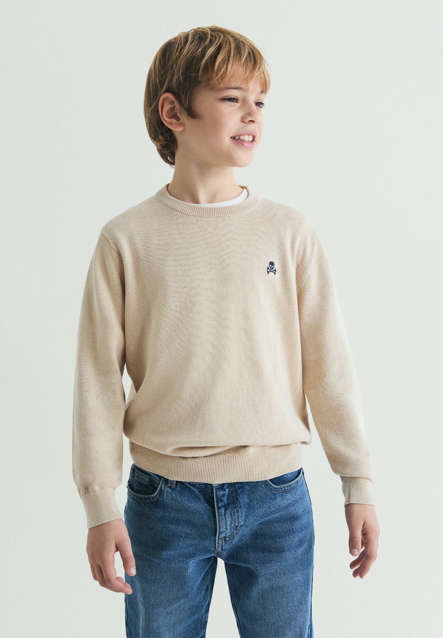 SWEATER DE ALGODÃO COM DECOTE REDONDO