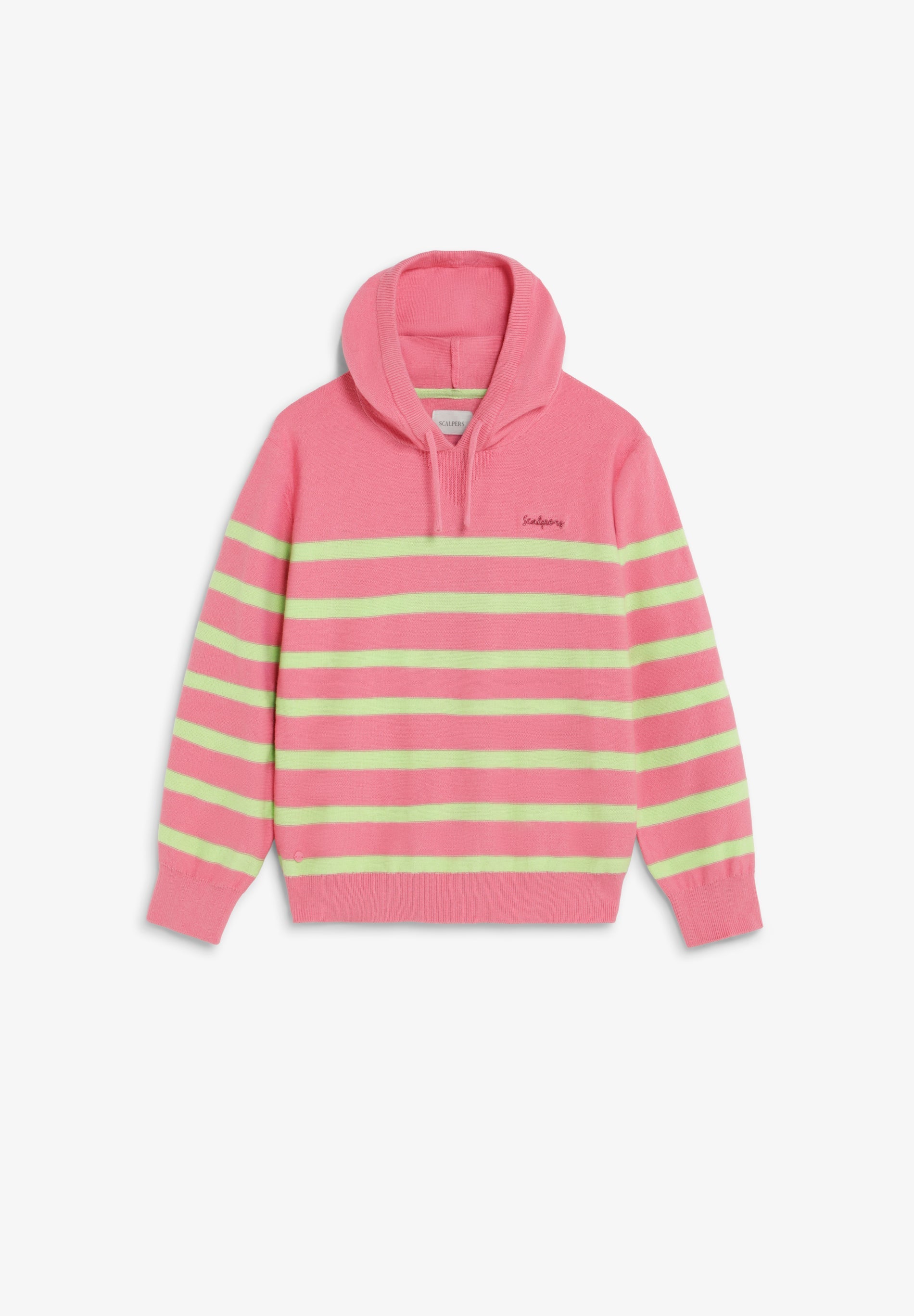 SWEATSHIRT EM TRICOT ÀS RISCAS COM CAPUZ