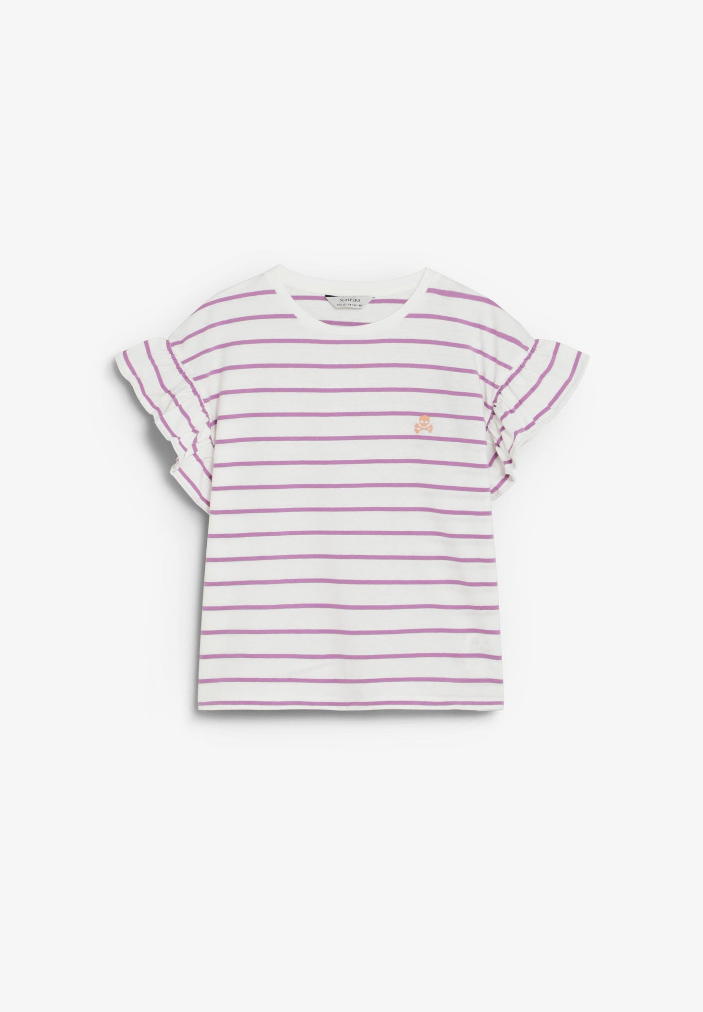T-SHIRT ÀS RISCAS COM SKULL EM CONTRASTE