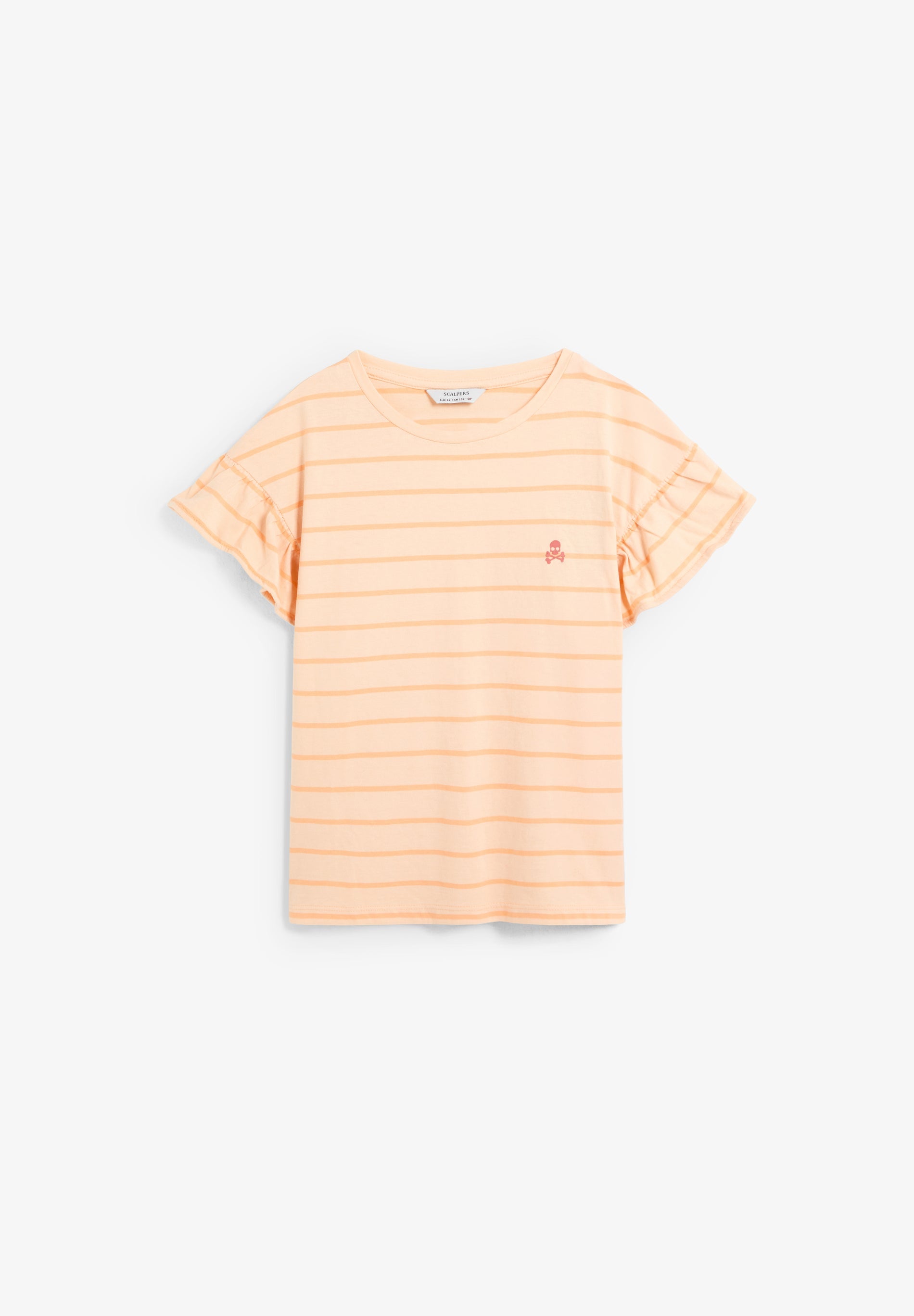 T-SHIRT ÀS RISCAS COM SKULL EM CONTRASTE