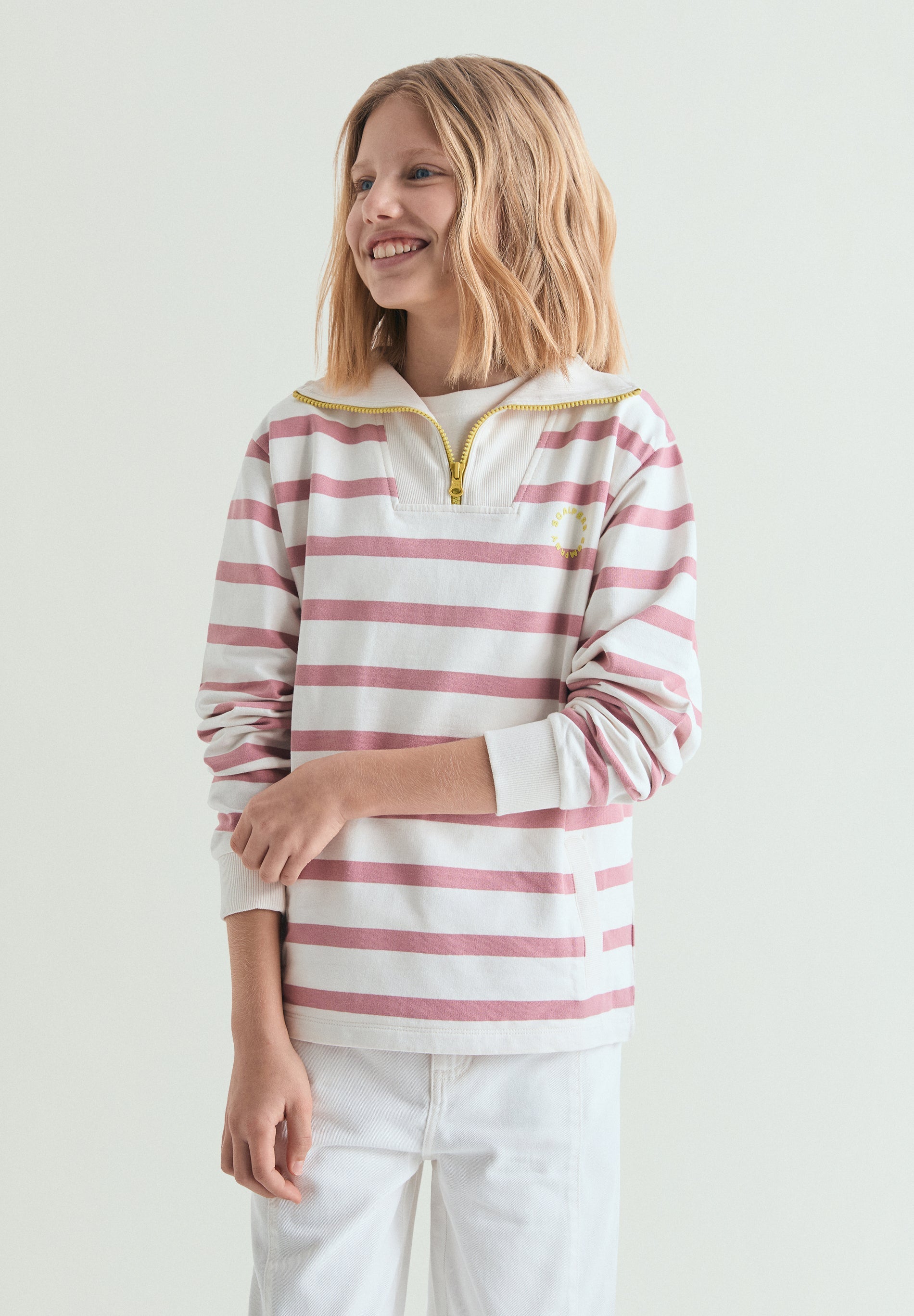SWEATSHIRT DE GOLA ALTA ÀS RISCAS