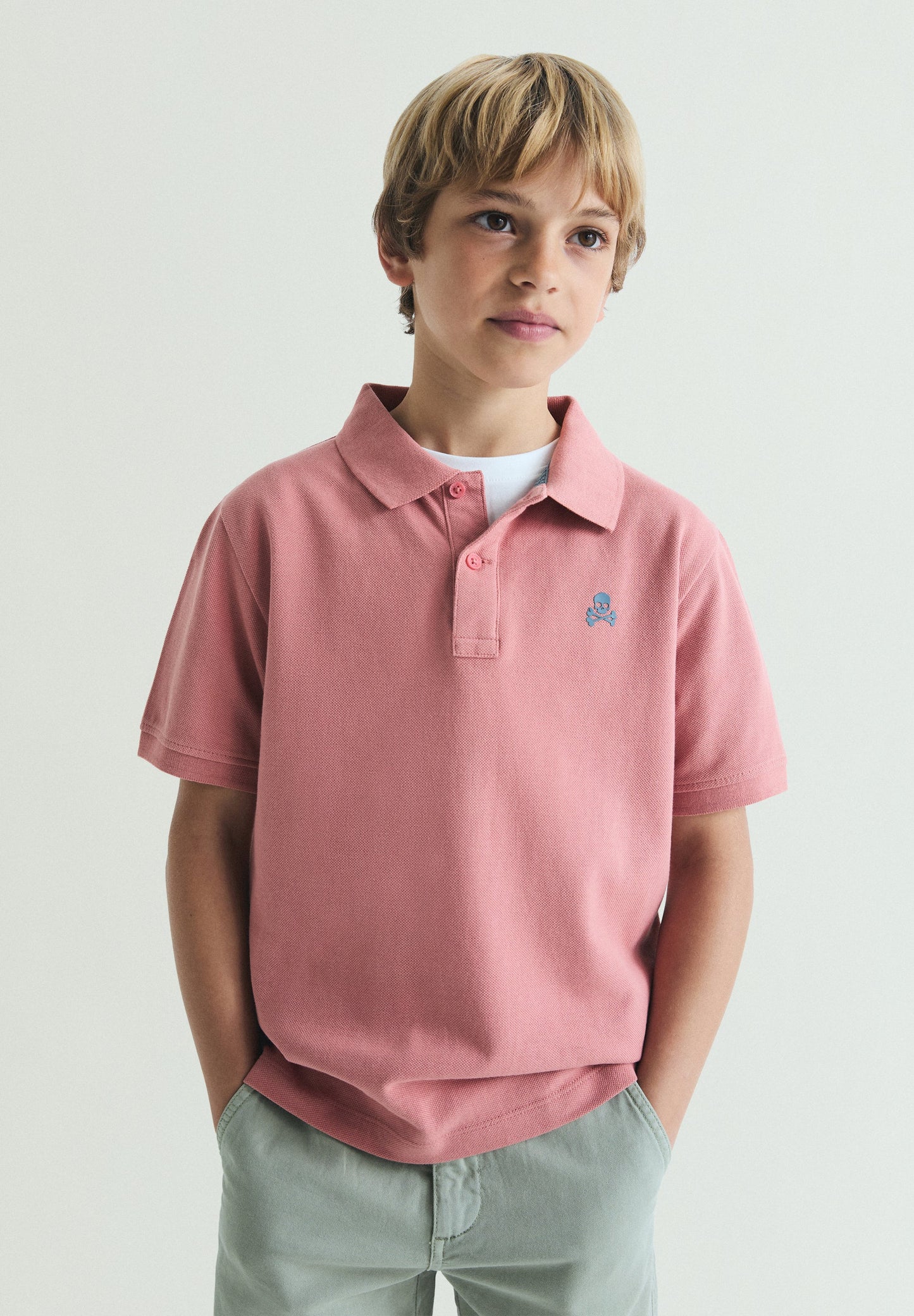 CAMISA POLO BÁSICA COM SKULL