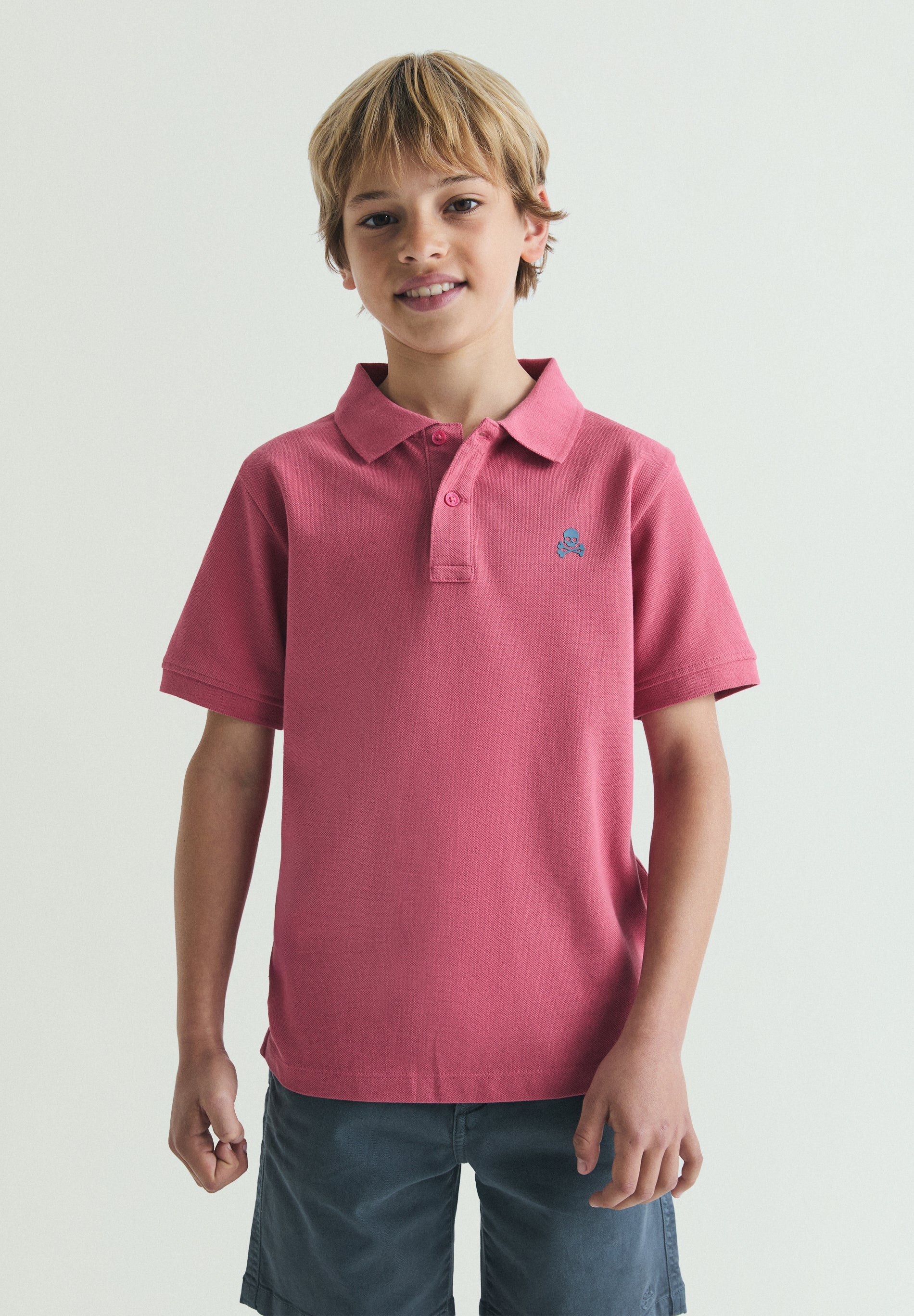 CAMISA POLO BÁSICA COM SKULL