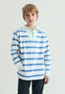 SWEATSHIRT ÀS RISCAS COM GOLA POLO