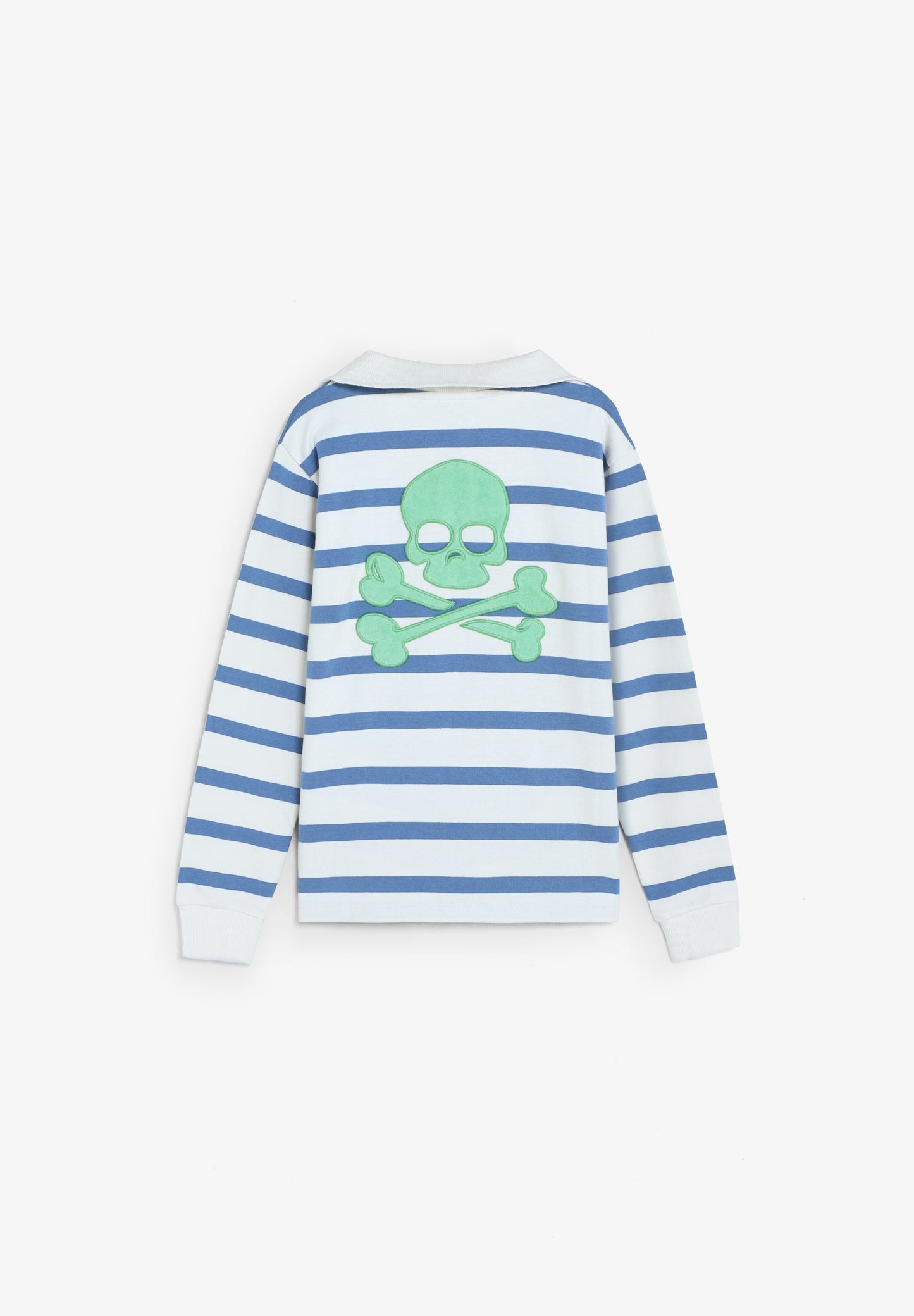 SWEATSHIRT ÀS RISCAS COM GOLA POLO