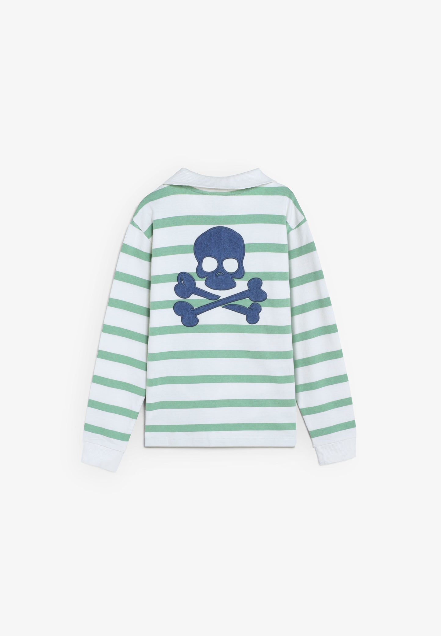SWEATSHIRT ÀS RISCAS COM GOLA POLO