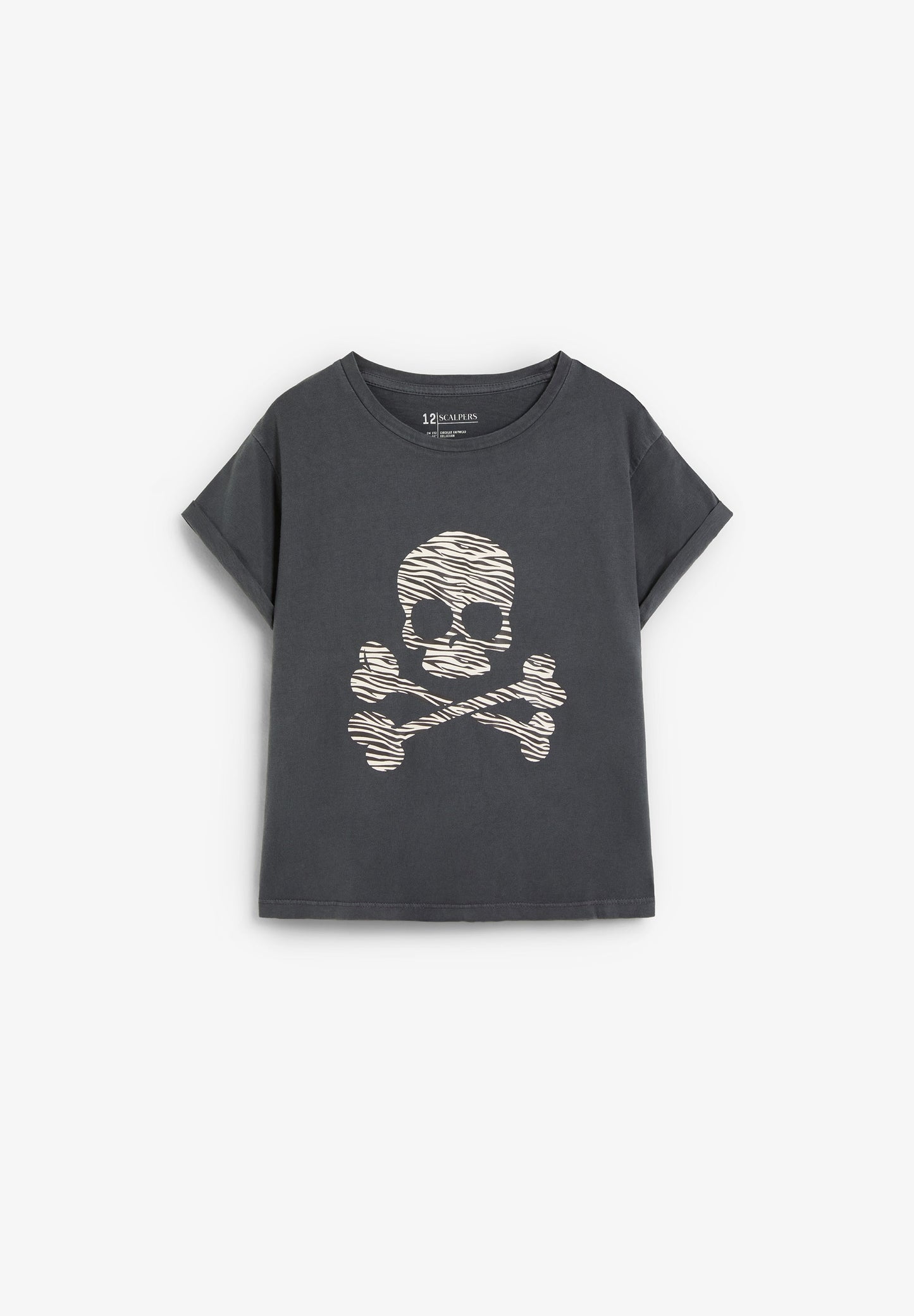 T-SHIRT COM SKULL EM ESTAMPADO ANIMAL