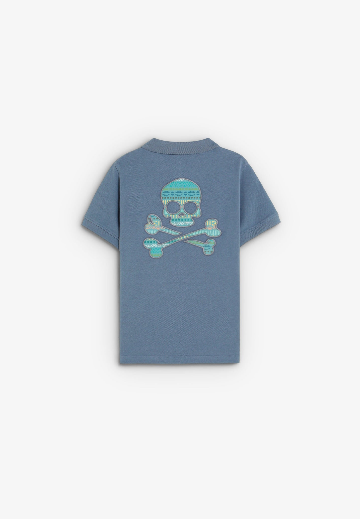 CAMISA POLO SKULL BORDADA EM CONTRASTE