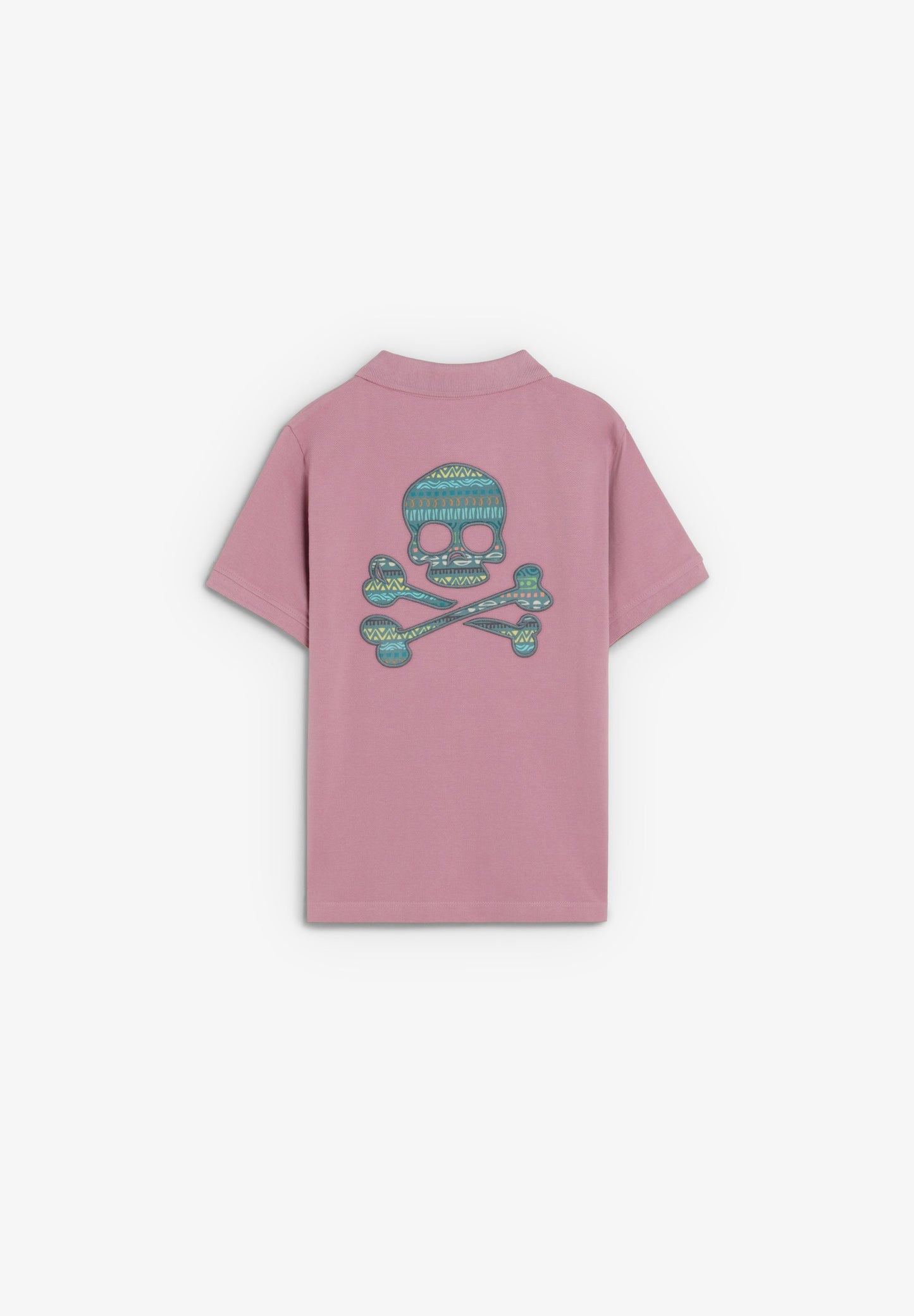 CAMISA POLO SKULL BORDADA EM CONTRASTE
