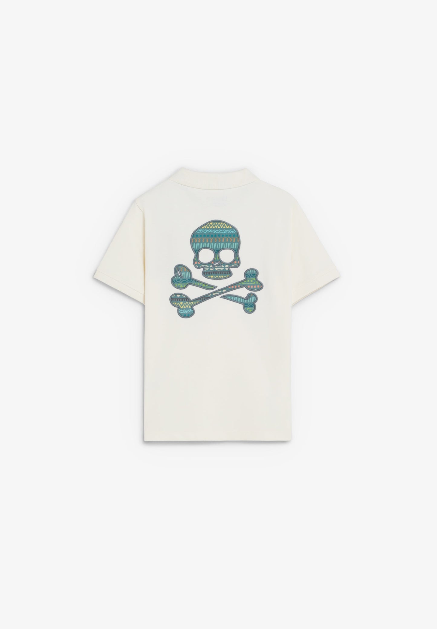 CAMISA POLO SKULL BORDADA EM CONTRASTE
