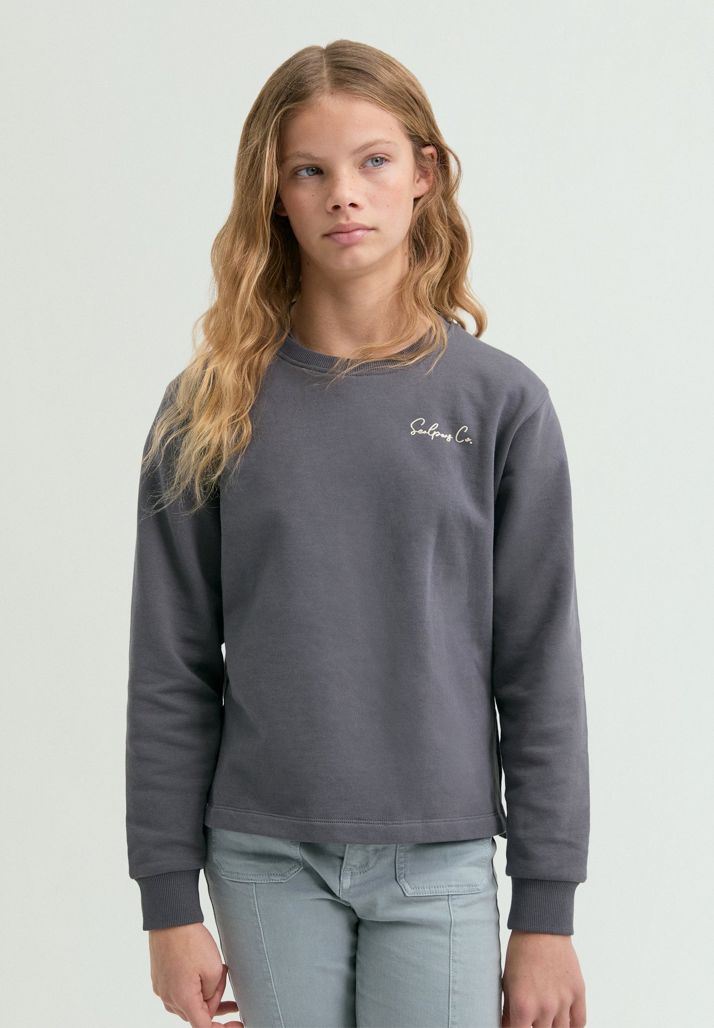 SWEATSHIRT BORDADA EM CONTRASTE