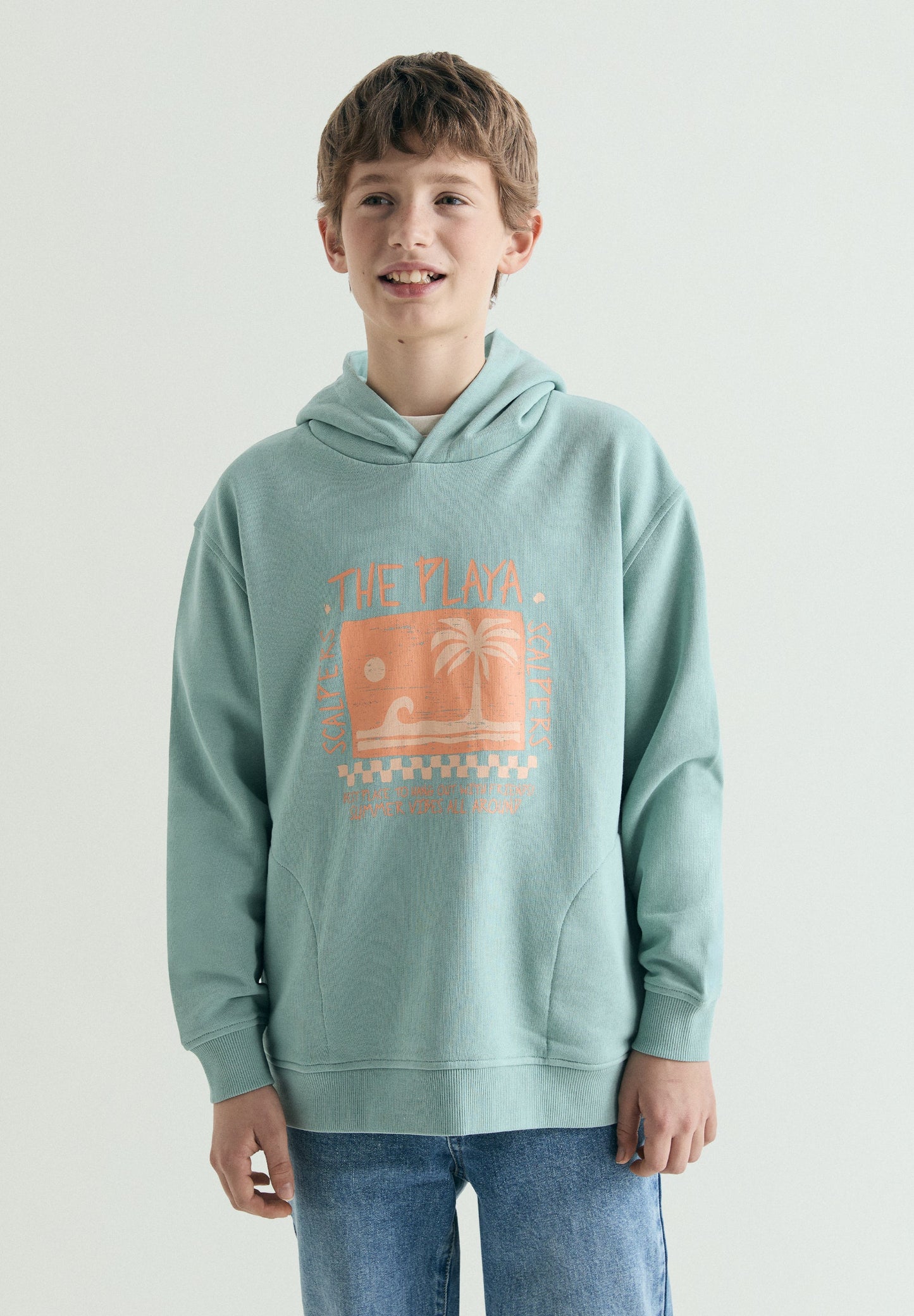 SWEATSHIRT COM CAPUZ COM PADRÃO PRAIA