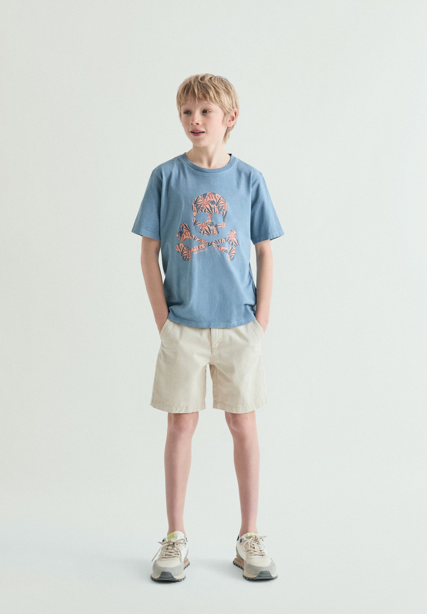 T-SHIRT SKULL PADRÃO TROPICAL