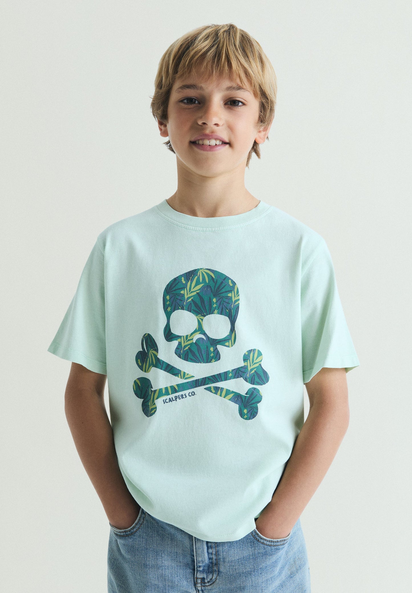 T-SHIRT SKULL PADRÃO TROPICAL