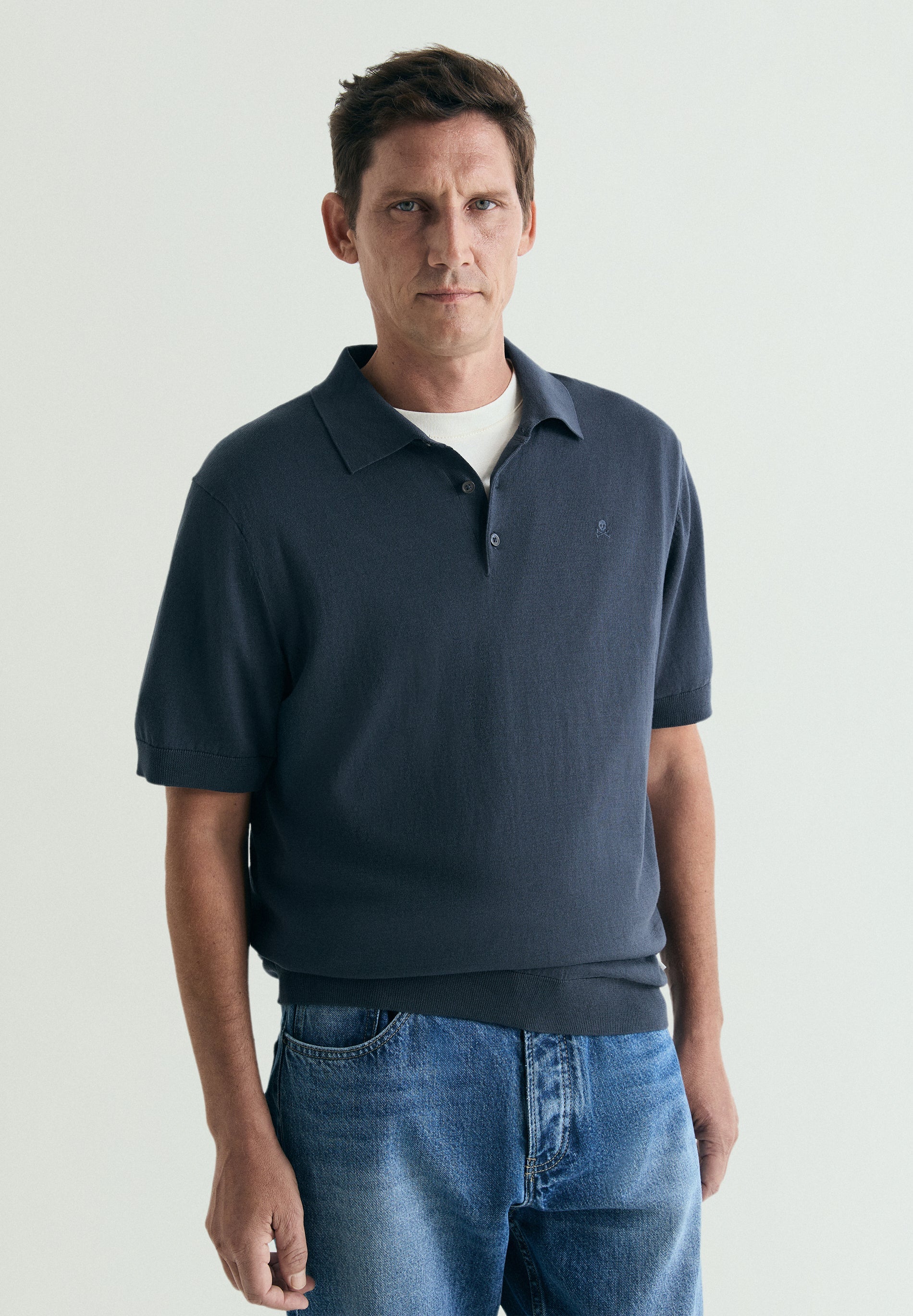 CAMISA POLO EM TRICOT COM SKULL