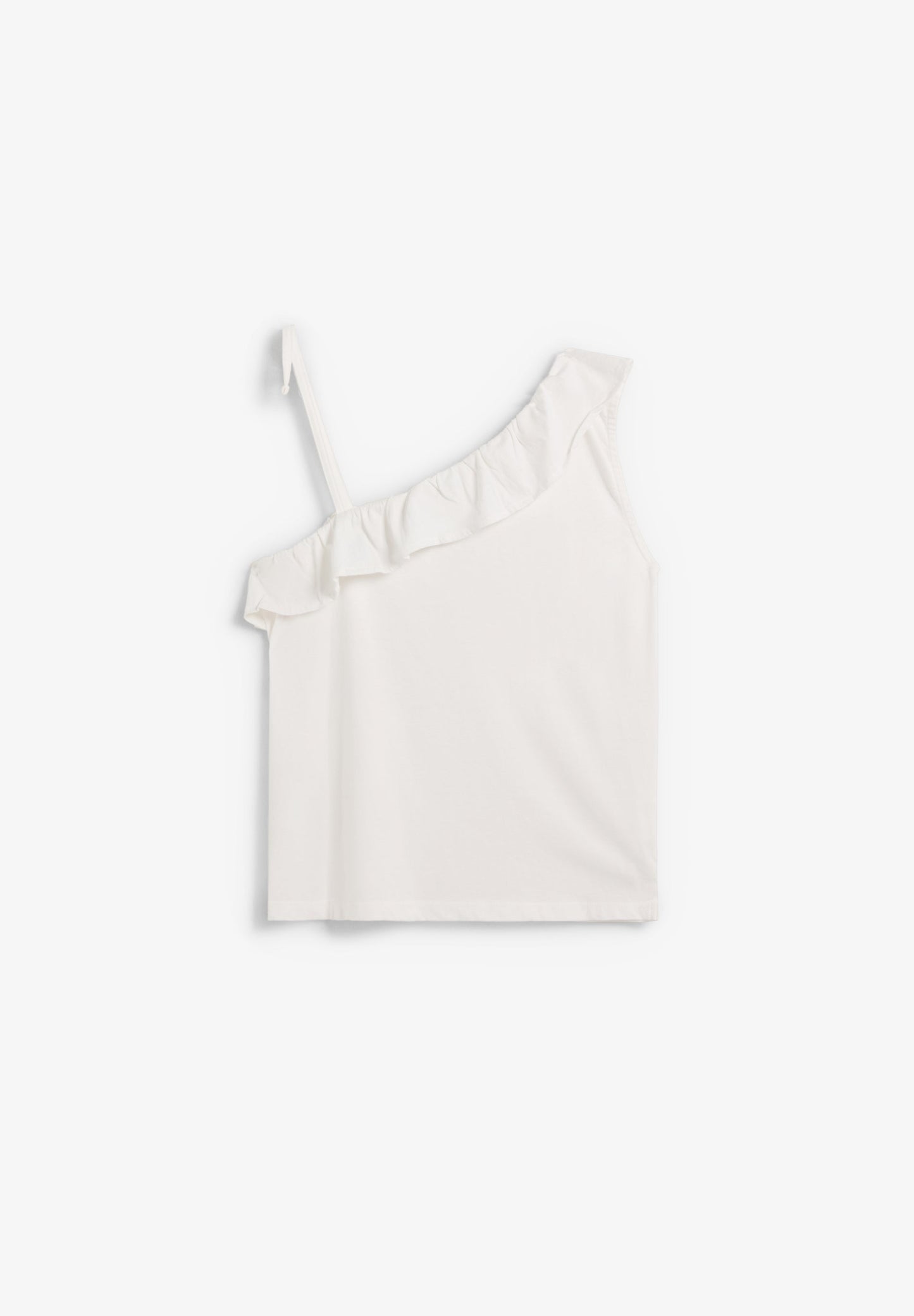 T-SHIRT ASSIMÉTRICA COM FOLHO