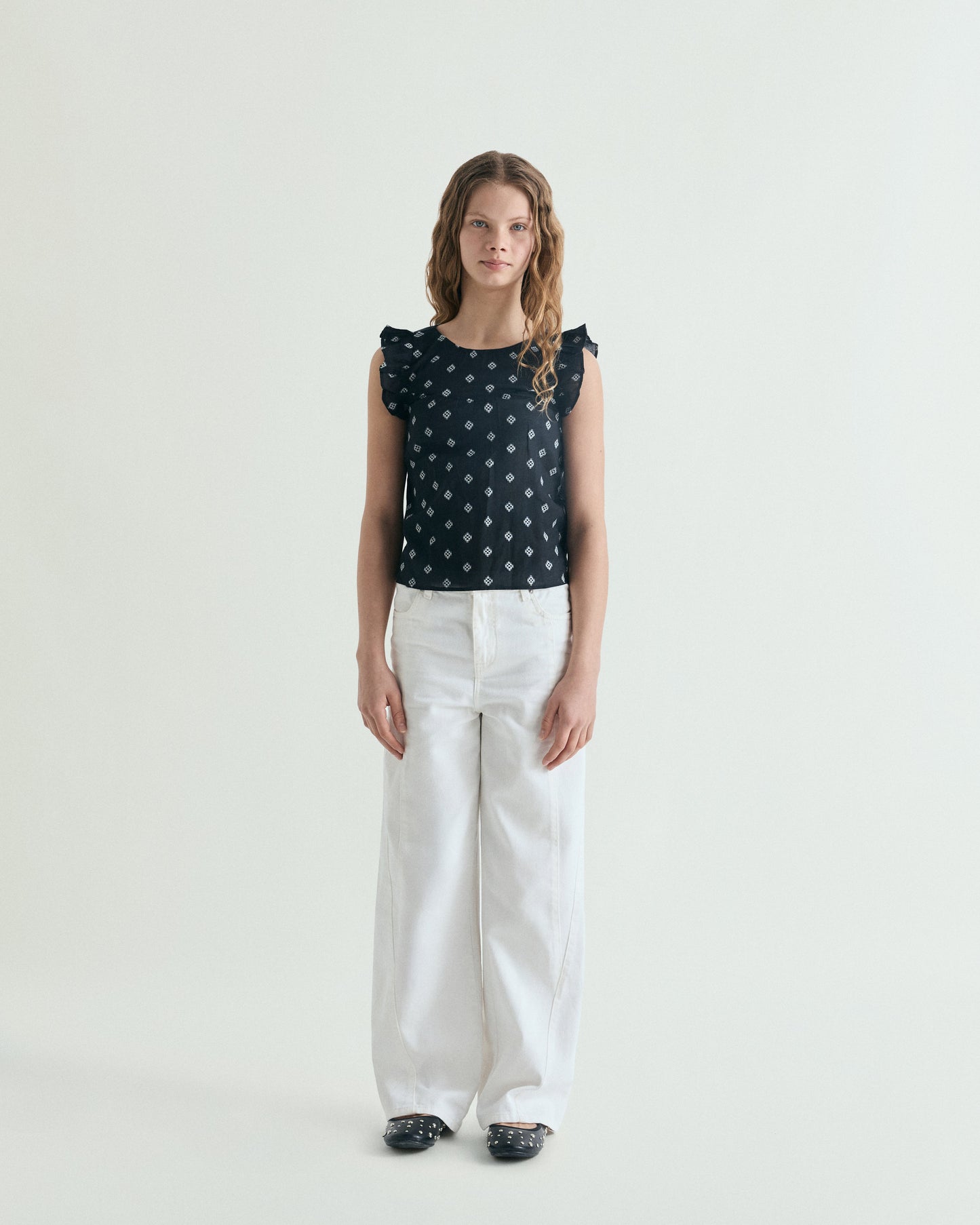 BLUSA JACQUARD DE MANGA CAVA