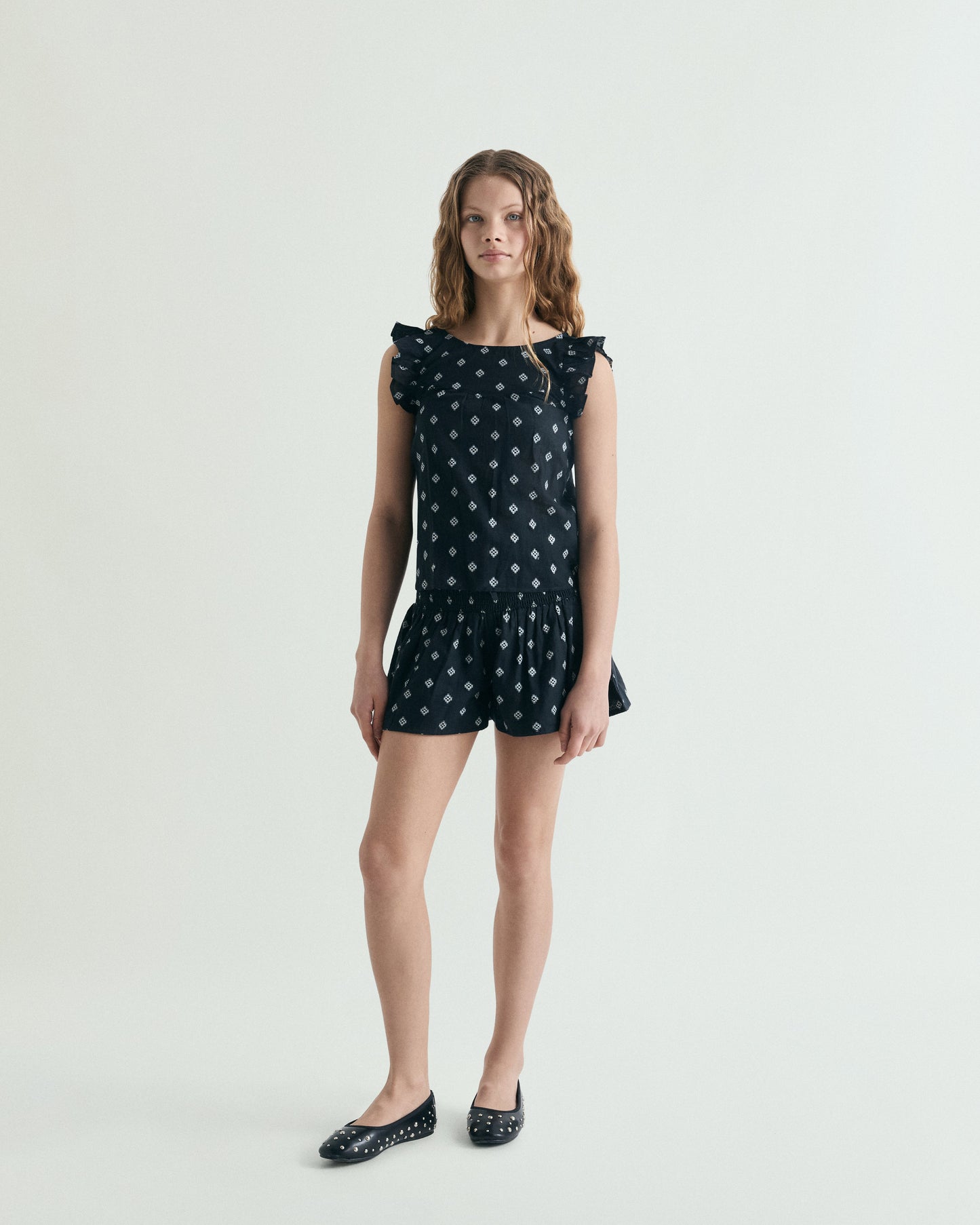 BLUSA JACQUARD DE MANGA CAVA