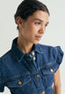 CAMISA DENIM COM MANGA COM FOLHO