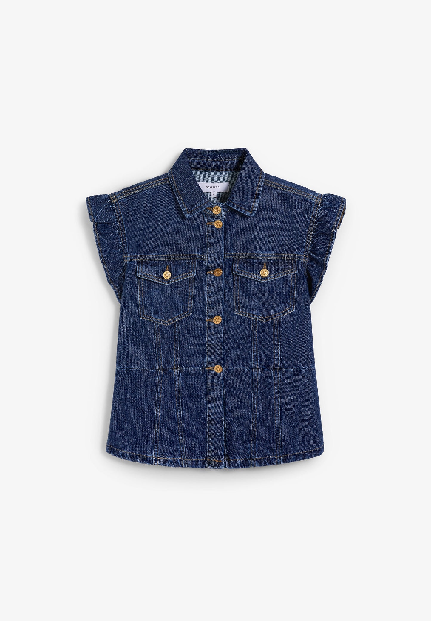 CAMISA DENIM COM MANGA COM FOLHO