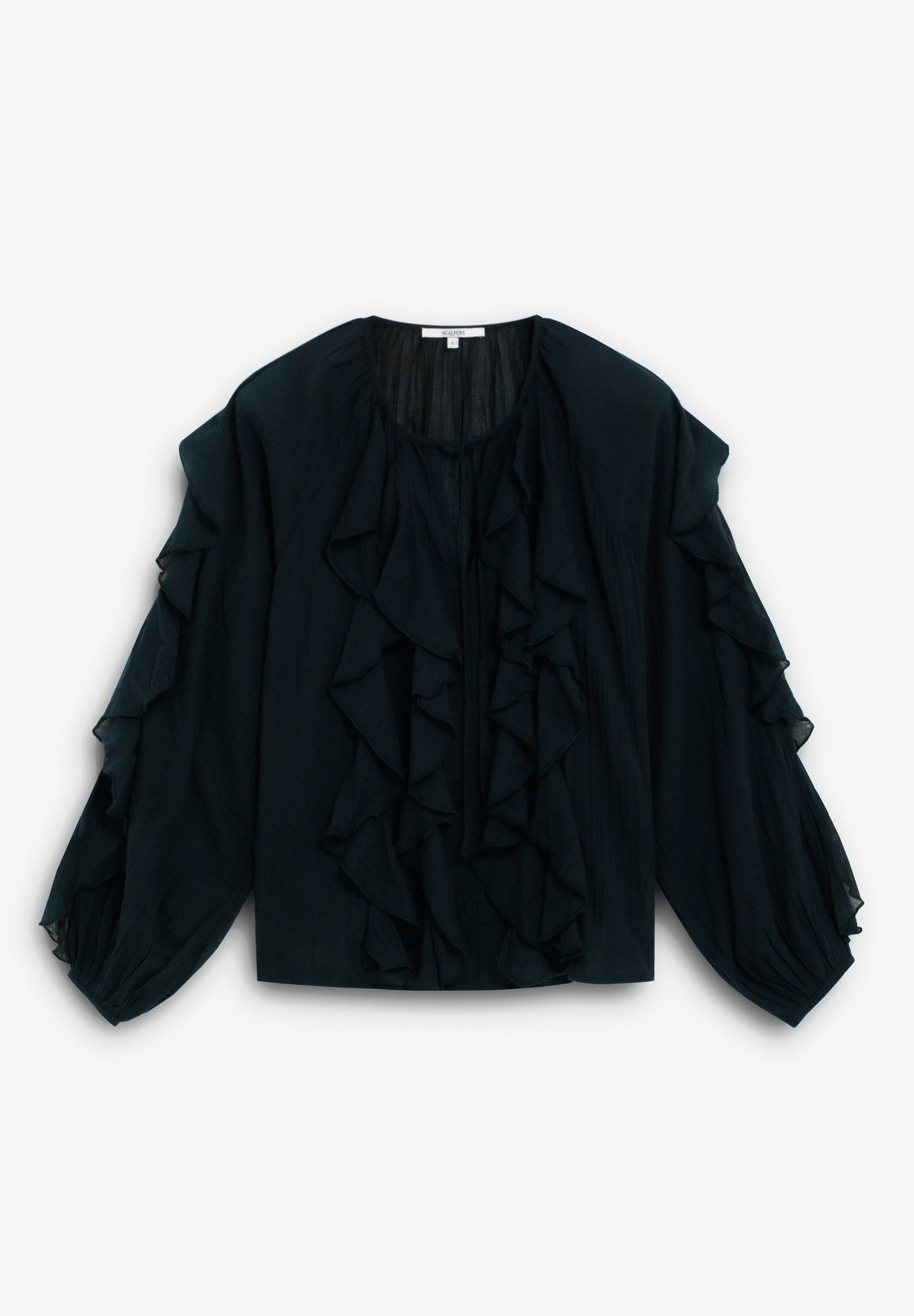 BLUSA DE ALGODÃO COM FOLHOS
