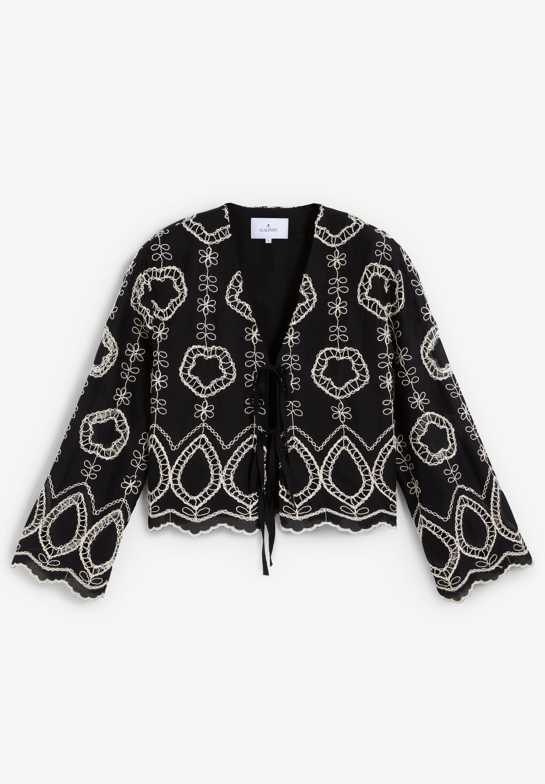 CAMISA COM BORDADOS A CONTRASTAR